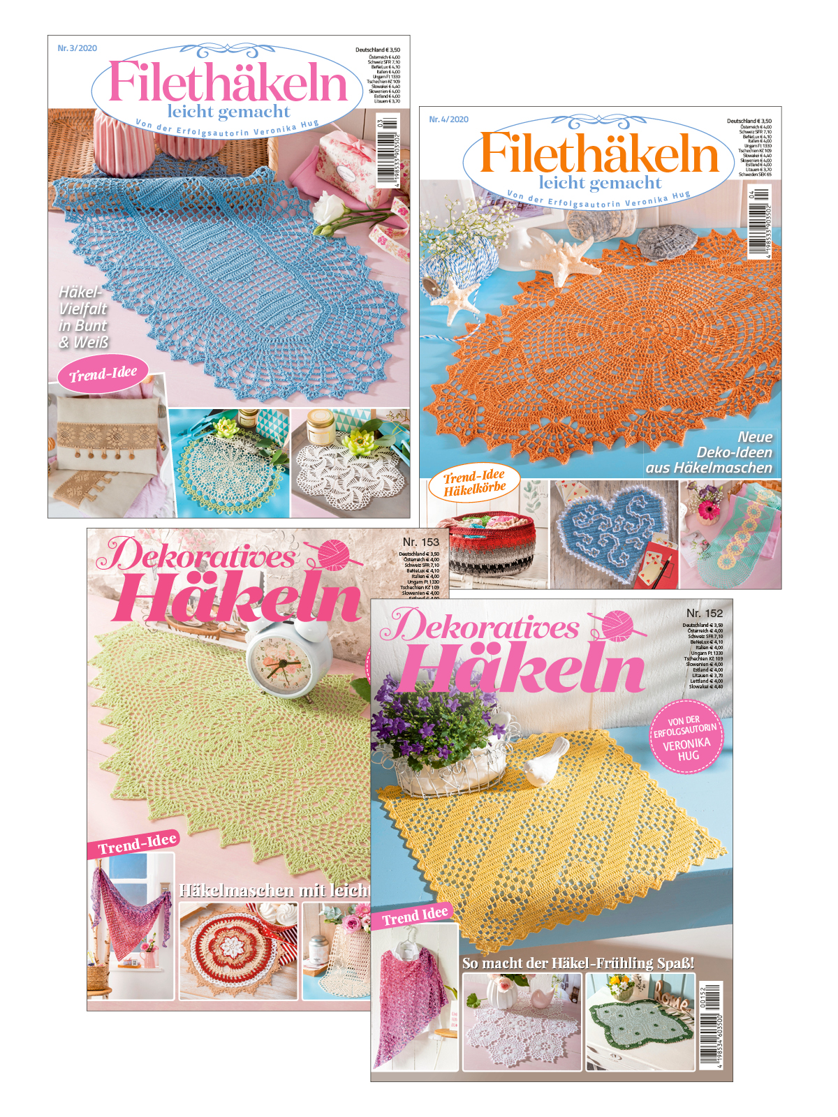 Häkel Bundle HaBu6/22: Filethäkeln l.g. 20 003 + 20 004 + Dekoratives Häkeln 20 152 + 20 153