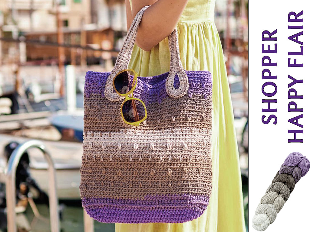 Modellansicht Bild 4: Praktische Shoppertasche in Lila und Braun