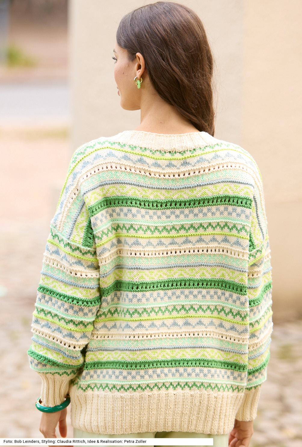 Modellansicht Bild 5: Pulli mit Jacquardstreifen