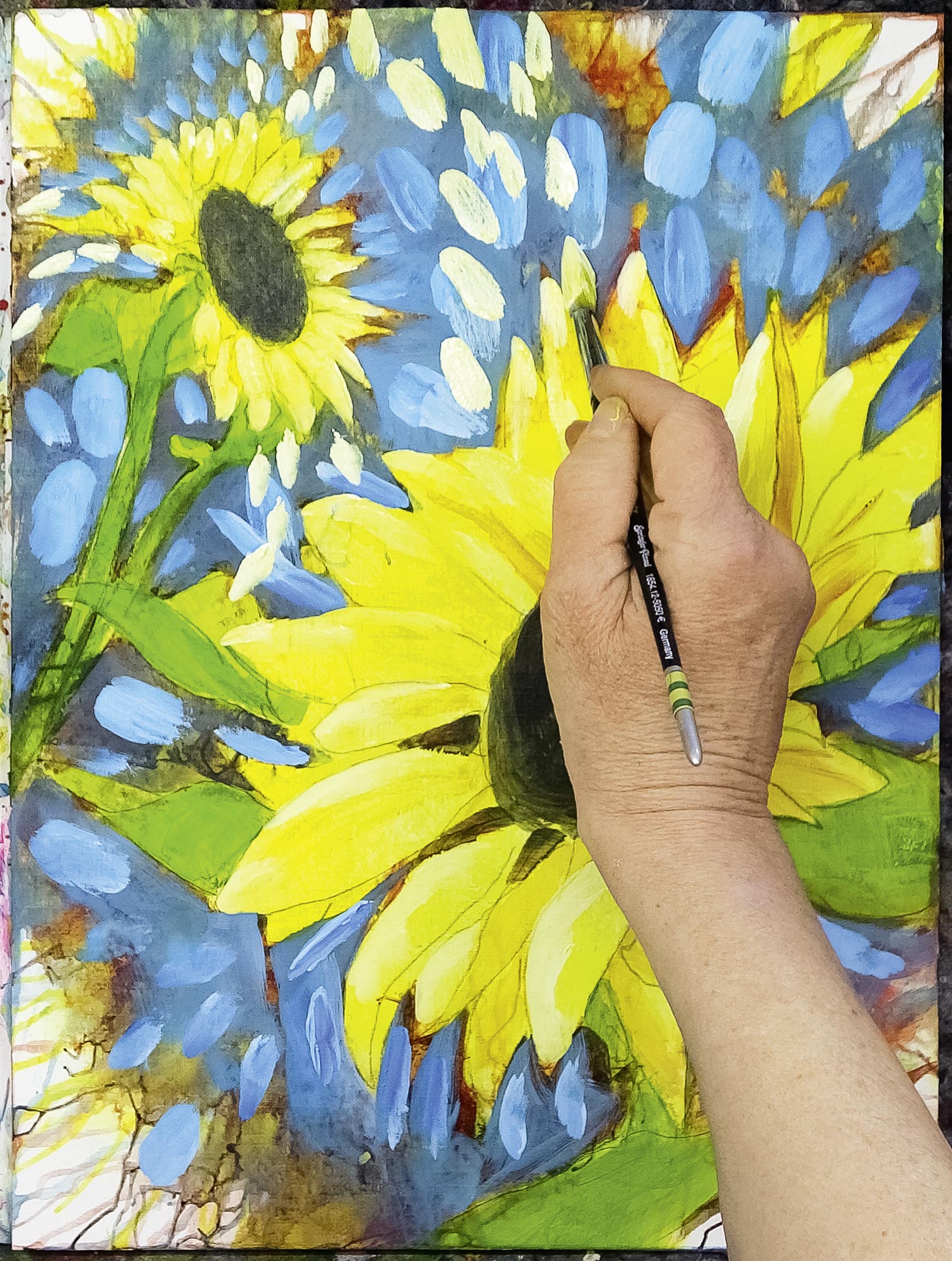Live-Malschule "Sonnenblume" mit Anja Gensert Live-Malschule "Sonnenblume" mit Anja Gensert
