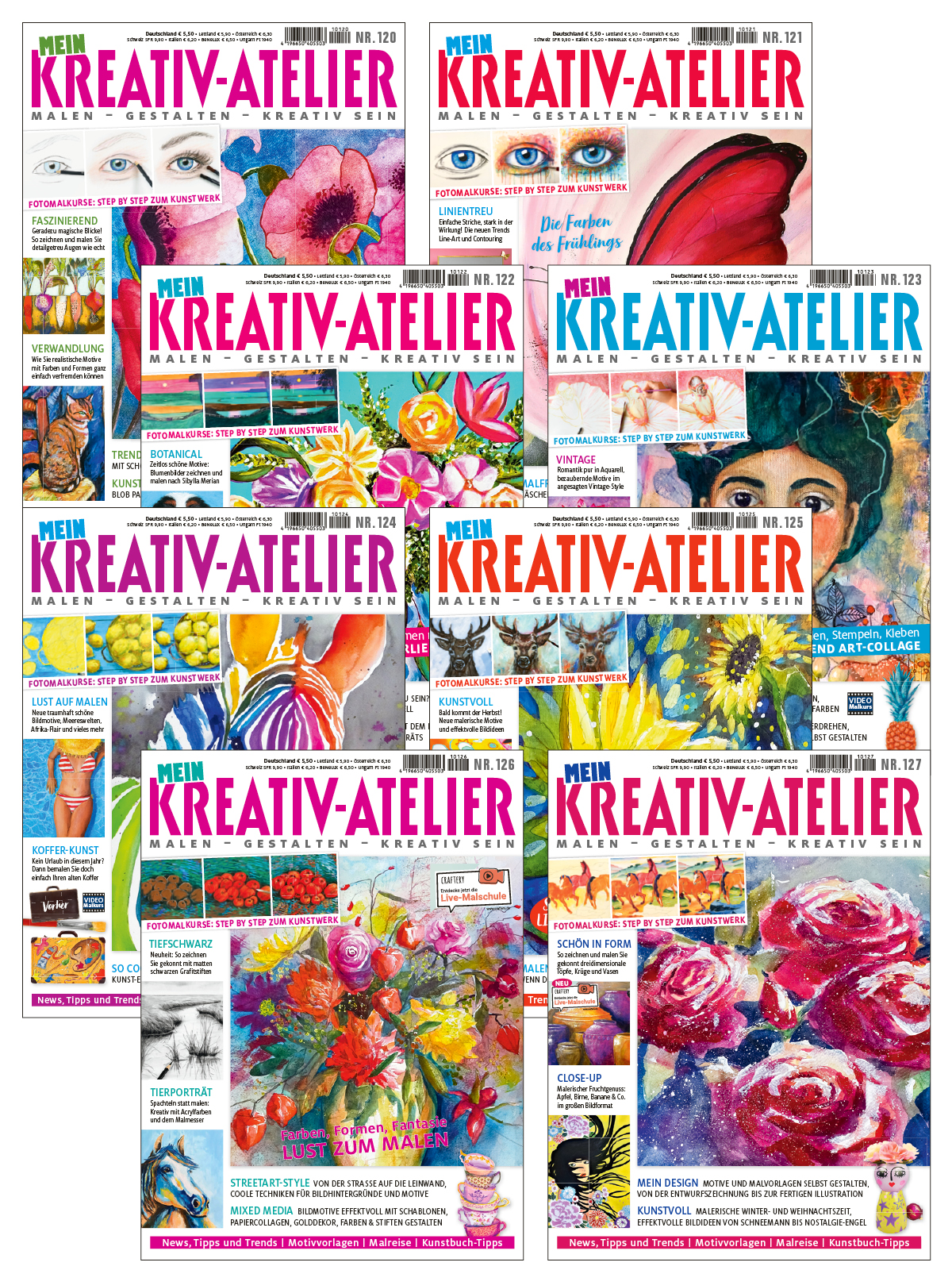 E-Paper Bundle Mein Kreativ Atelier mit allen Ausgaben aus dem Jahr 2021 Magazin Produktbild: Mein Kreativ Atelier E-Paper-Archiv 2021-alle Ausgaben als E-Paper-Sparpaket