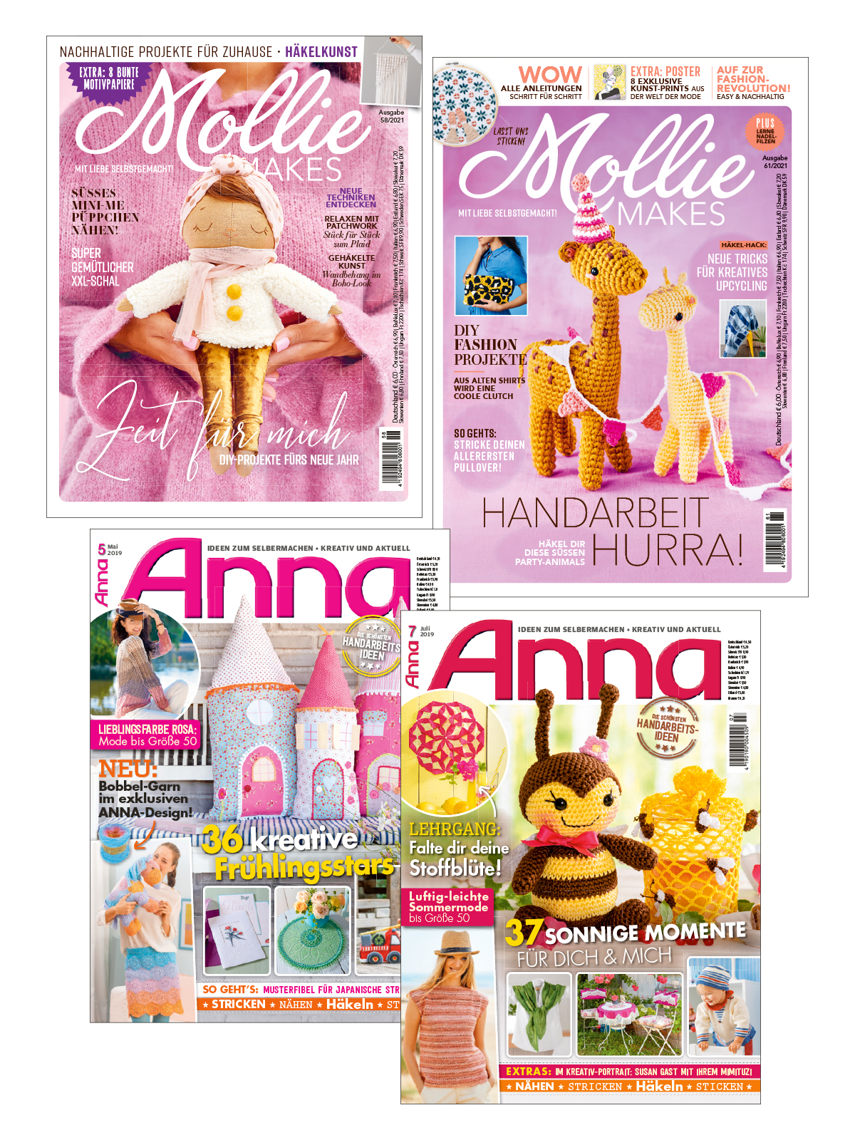 Handarbeits Bundle HaB14/22: Mollie Makes 21 058 + 21 061 + Anna 19 005 + 19 007
