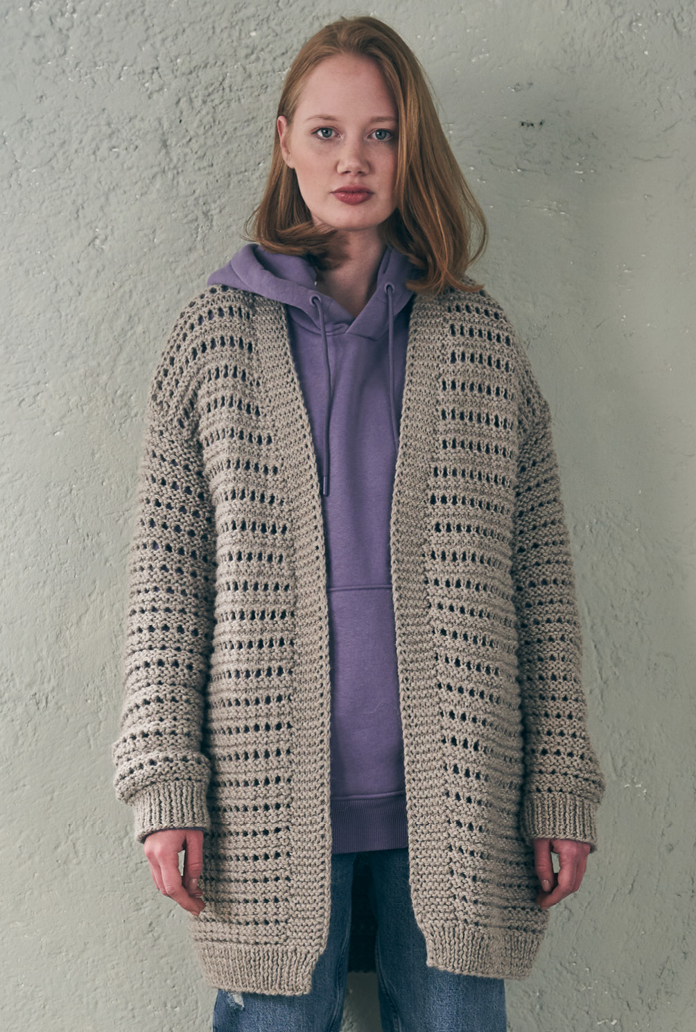 Modellansicht Bild 3: Gemütlicher Cardigan mit Querrippen