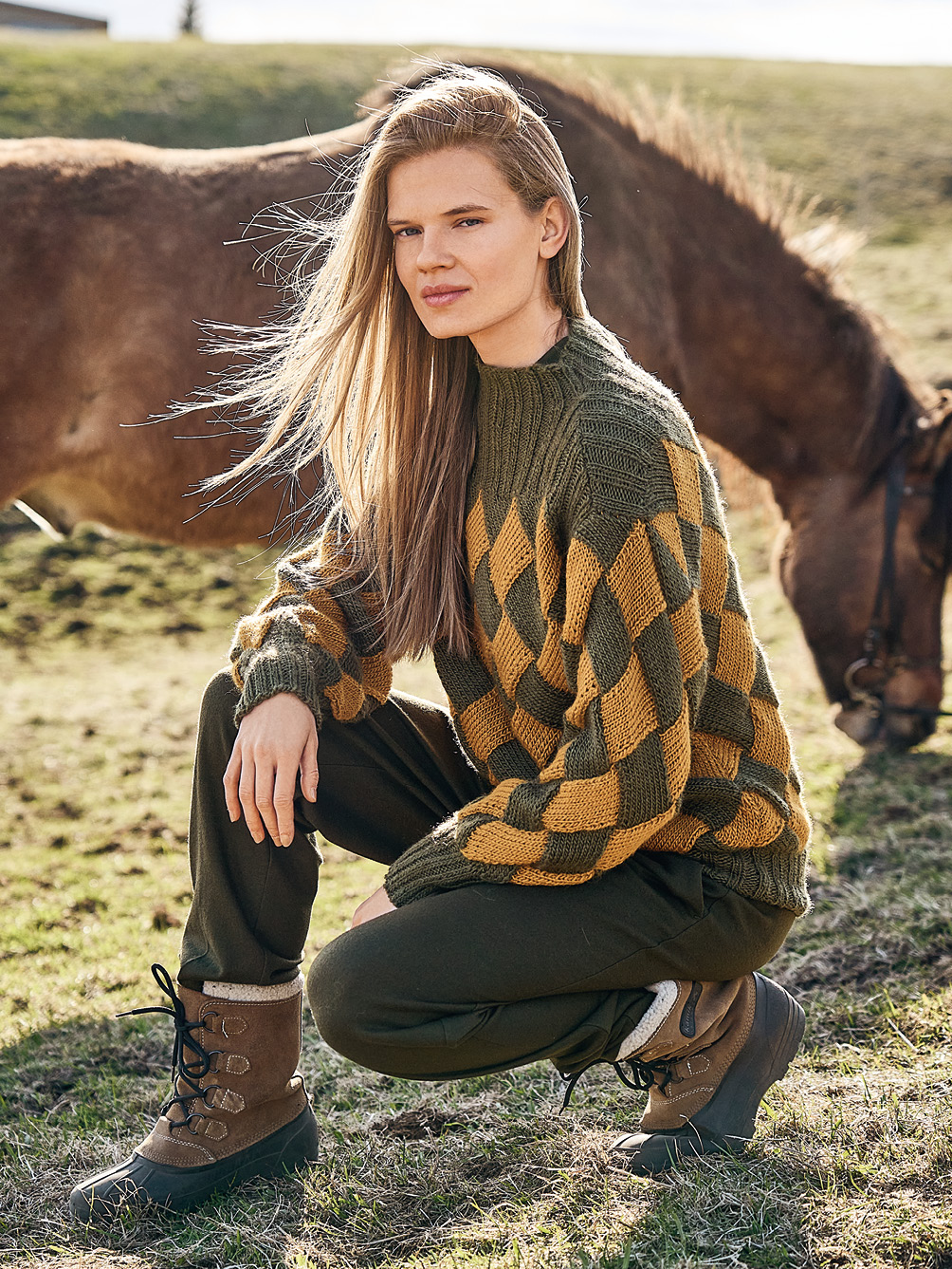 Modellansicht Bild 7:  Pulli in Entrelac-Technik