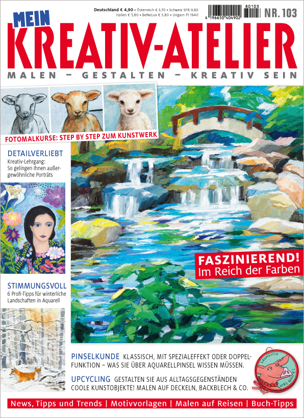 Lebendige Farben, dynamische Pinselstriche, künstlerische Muster. Inspirierende Maltechniken, handgemacht und kunstvoll.