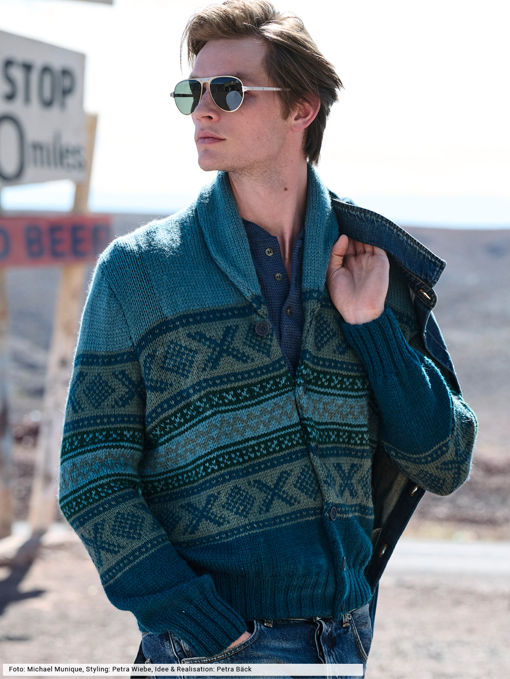 Modellansicht Bild 1: Jacquardmuster-Jacke