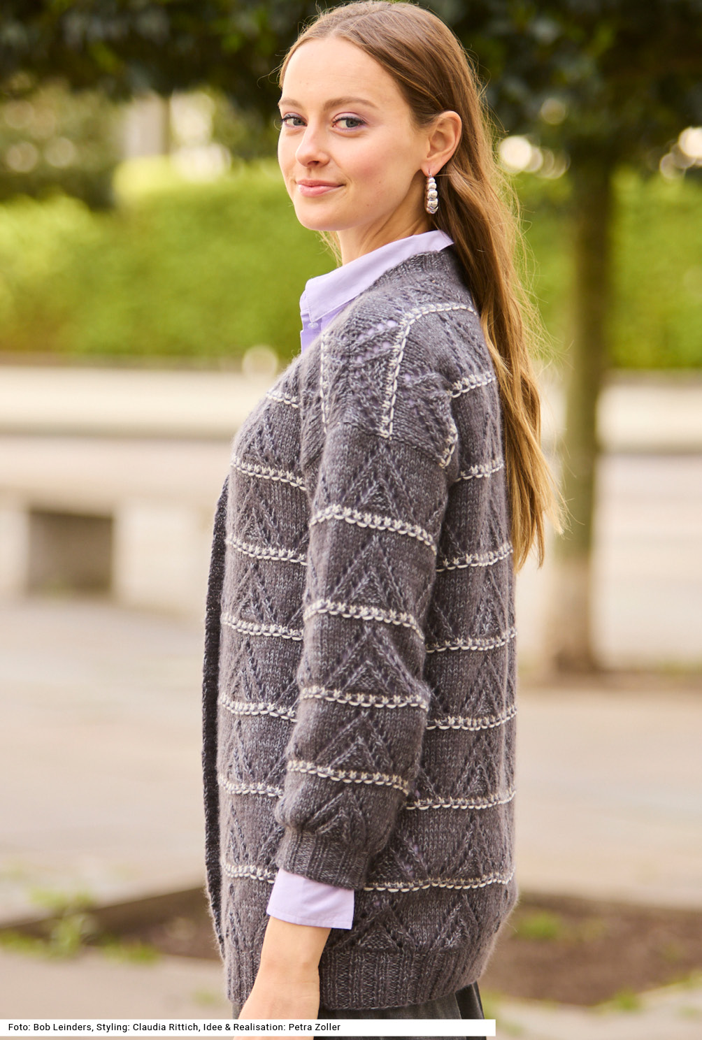 Modellansicht Bild 3: Jacke mit Ajourmuster