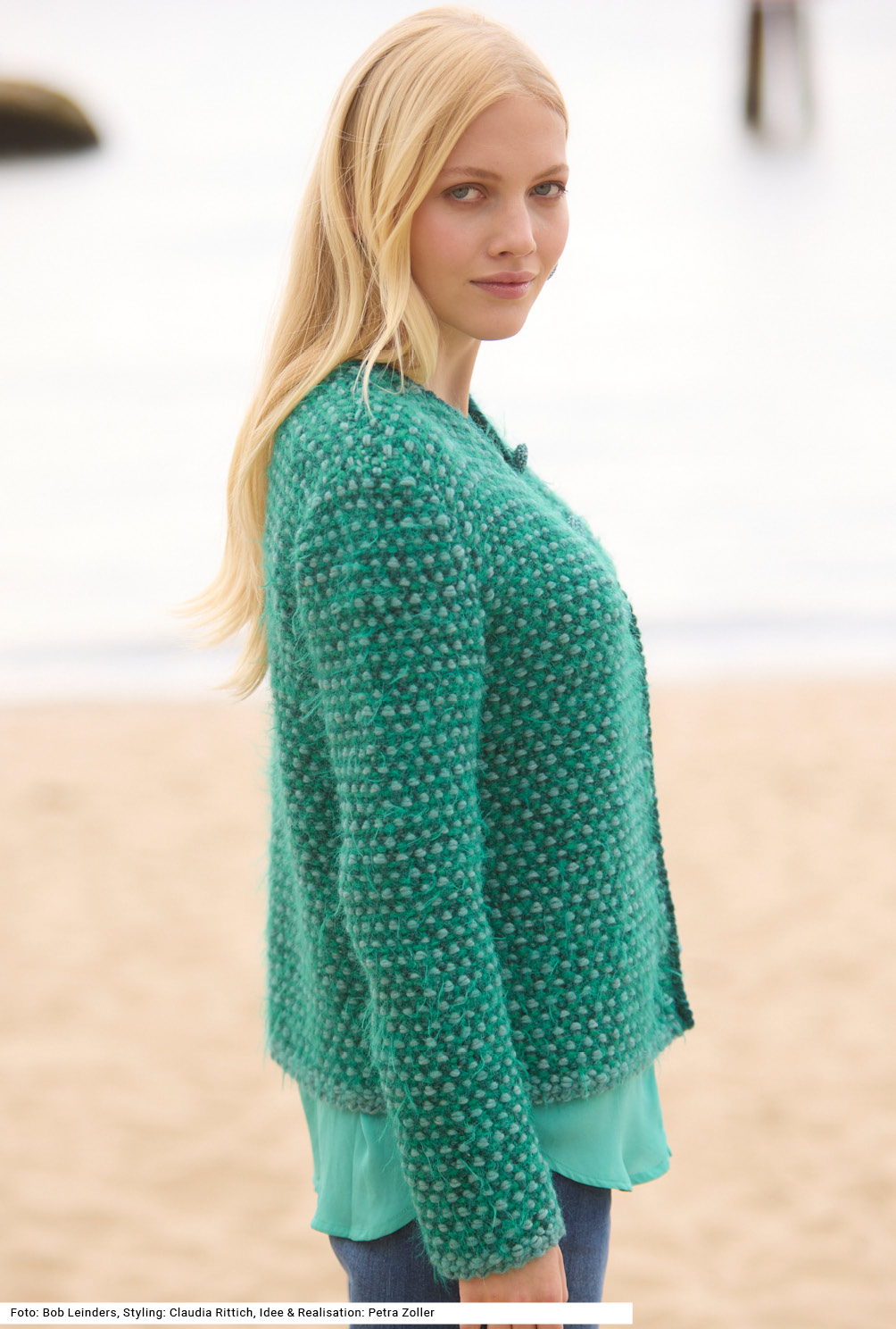 Modellansicht Bild 4: Jacke mit Hebemaschenmuster