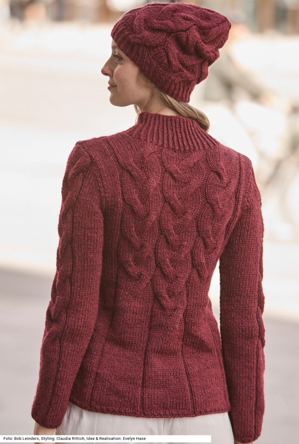 Modellansicht Bild 5: Pullover und Mütze mit Zöpfen