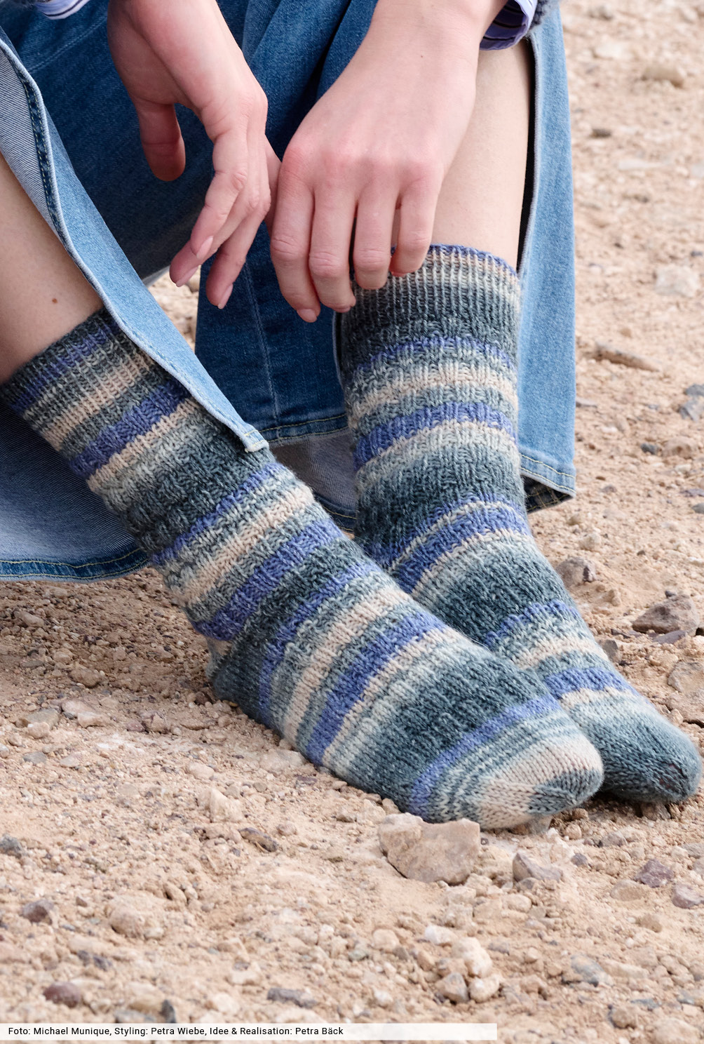 Modellansicht Bild 2: Socken mit Strukturmuster