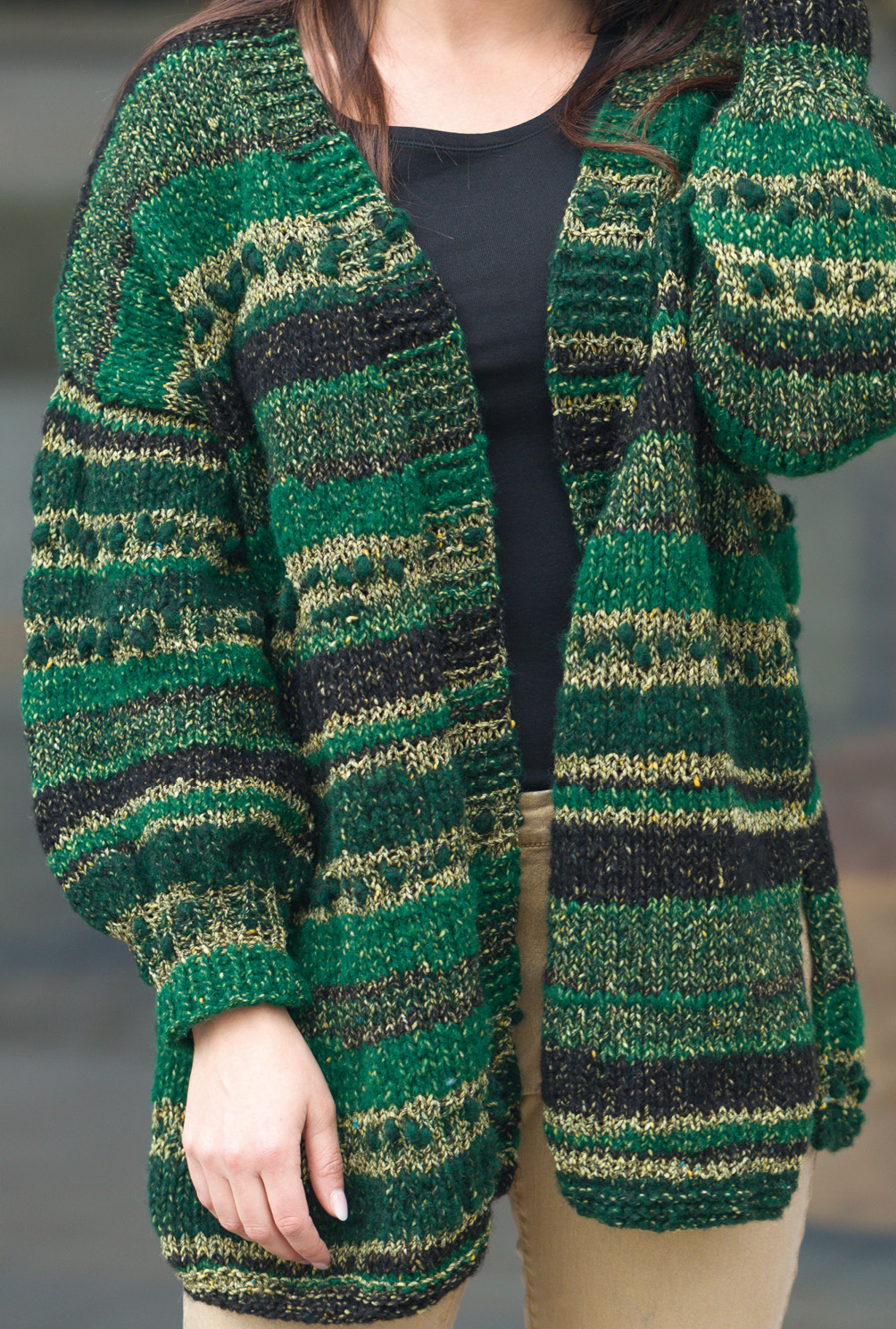Strickset - Gemütlicher lässiger Cardigan mit Textur Gr. 36/38