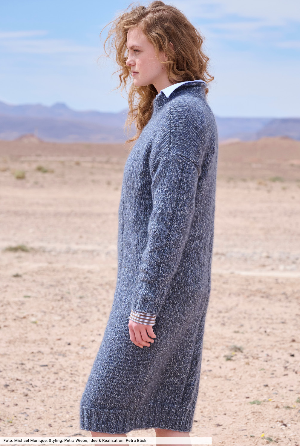 Modellansicht Bild 3: Kleid mit mittigem Musterstreifen