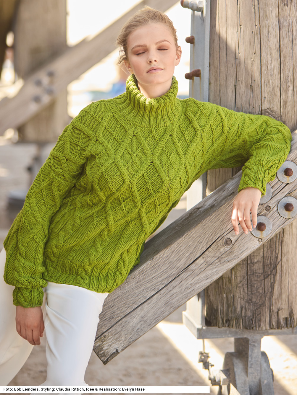 Modellansicht Bild 1: Pulli mit Aranmuster