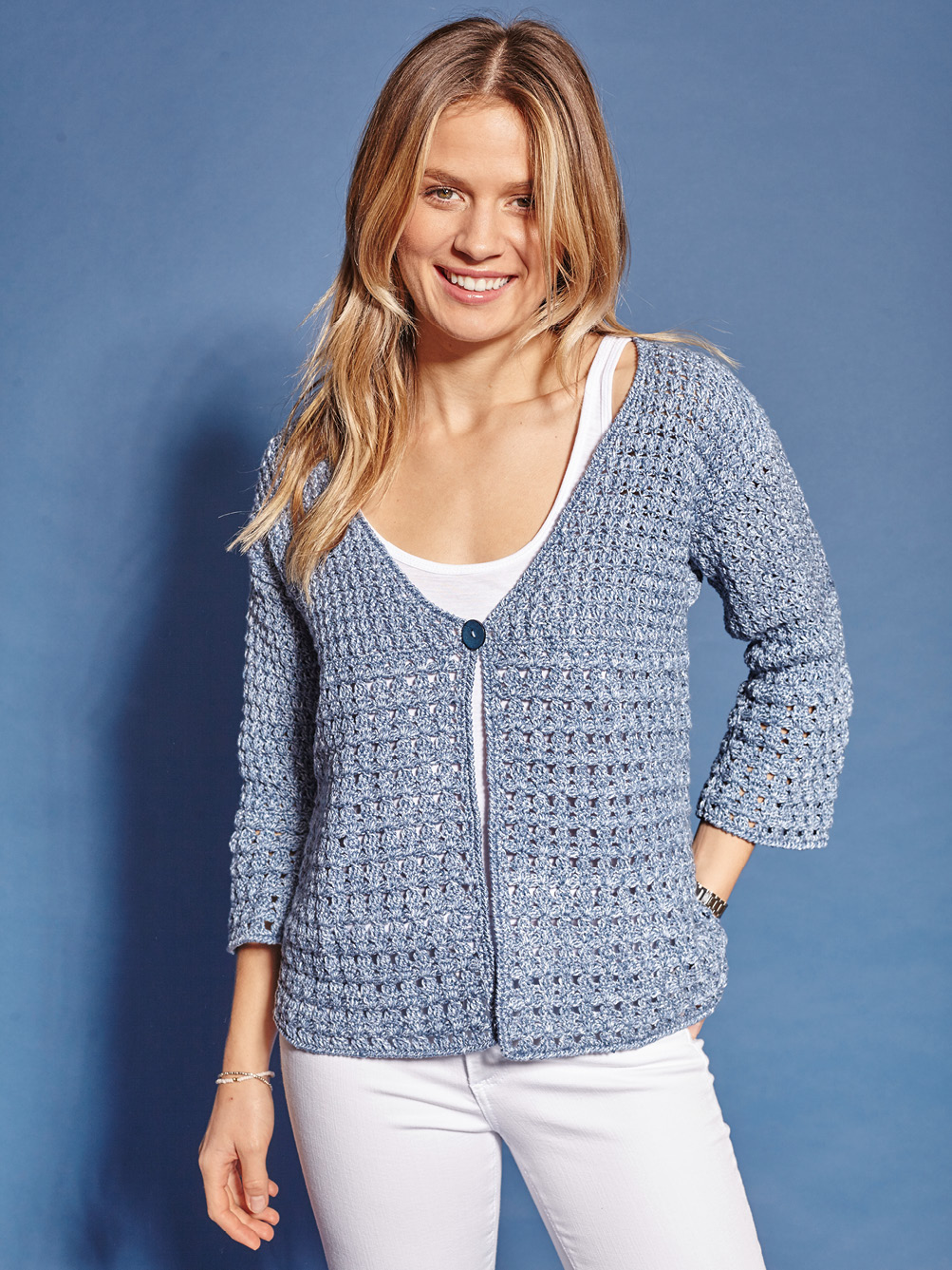 Schlichter Cardigan in Jeansblau