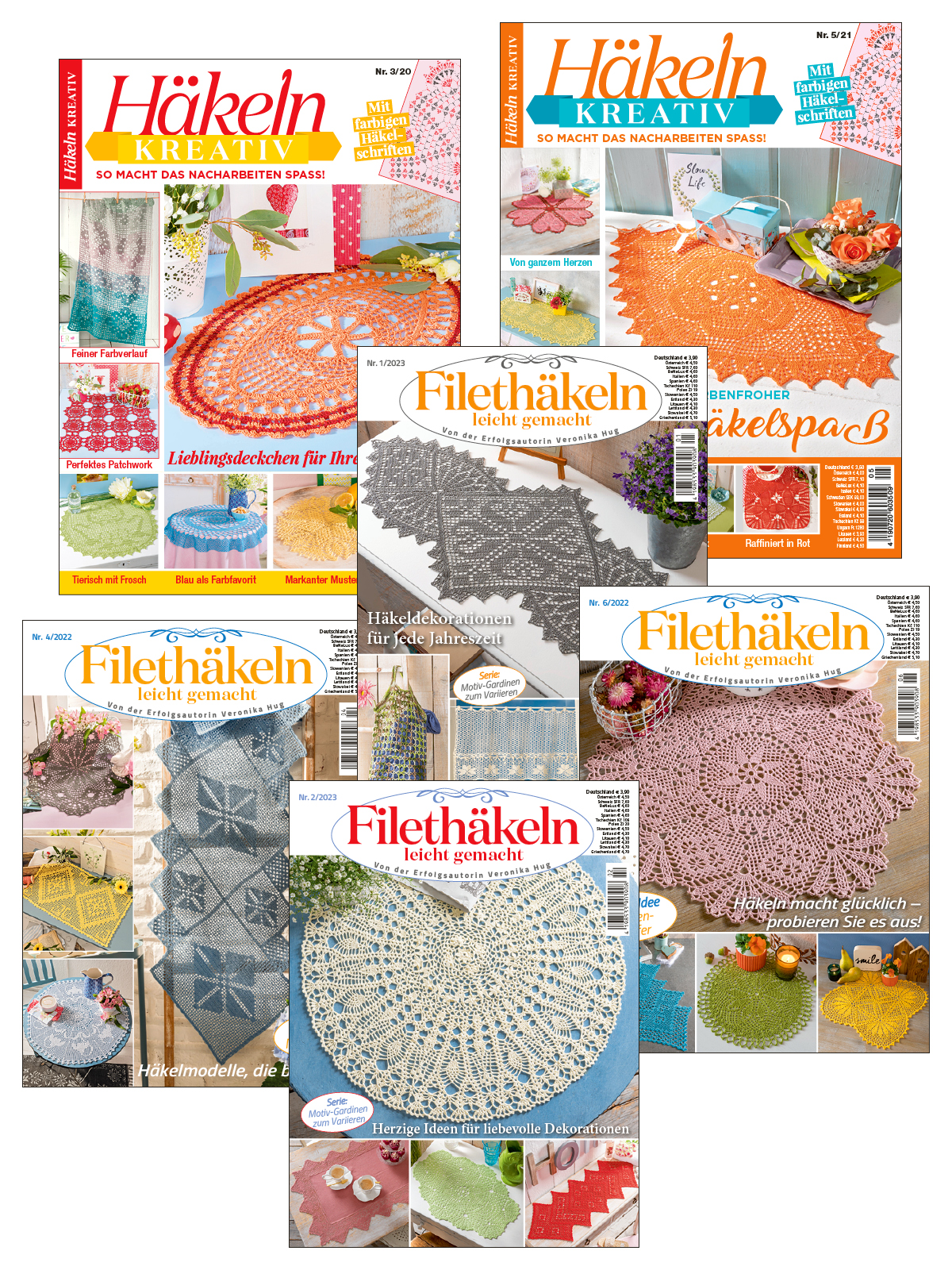 Häkel Bundle: HK 3/20 + HK 5/21 + FL 4/22 + FL 6/22 + FL 1/23 + FL 2/23