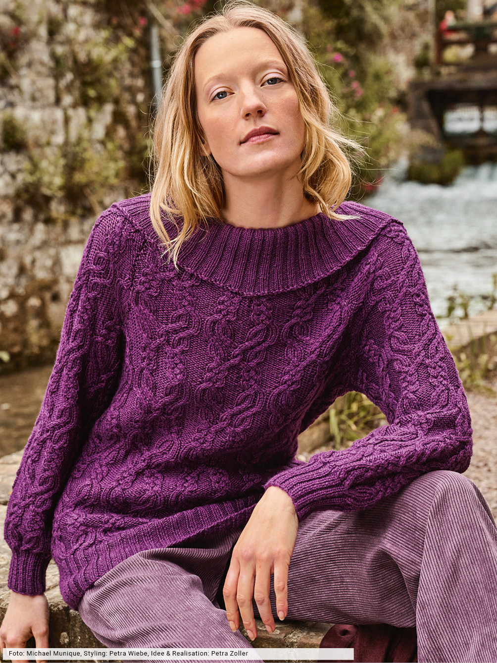 Modellansicht Bild 1: Pulli mit Zopfstrukturen