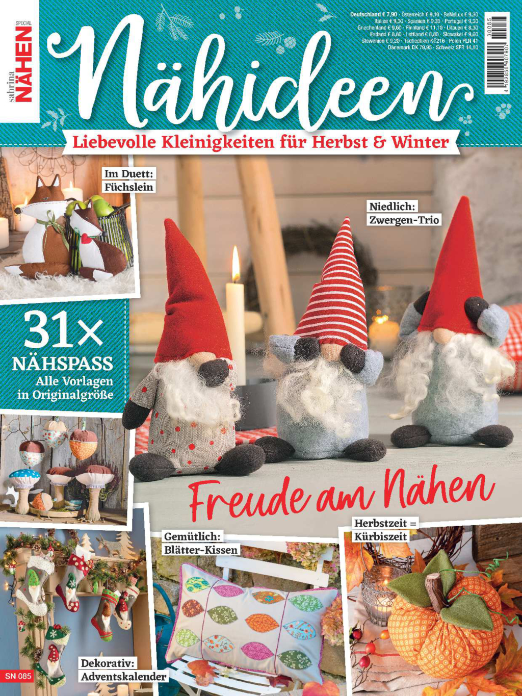 XXL-Bundle Nähen für Weihnachten + Extra Geschenketüte Motiv Schneemann