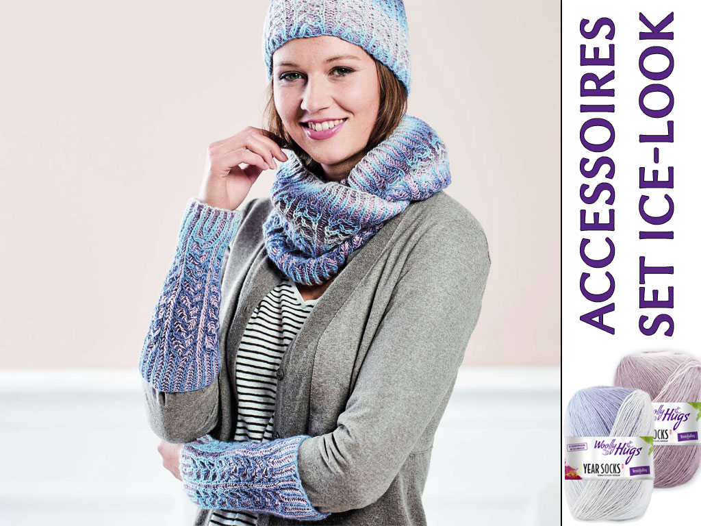 Woolly Hugs Accessoires-Set "Ice-Look" in herrlich kühlen Farben