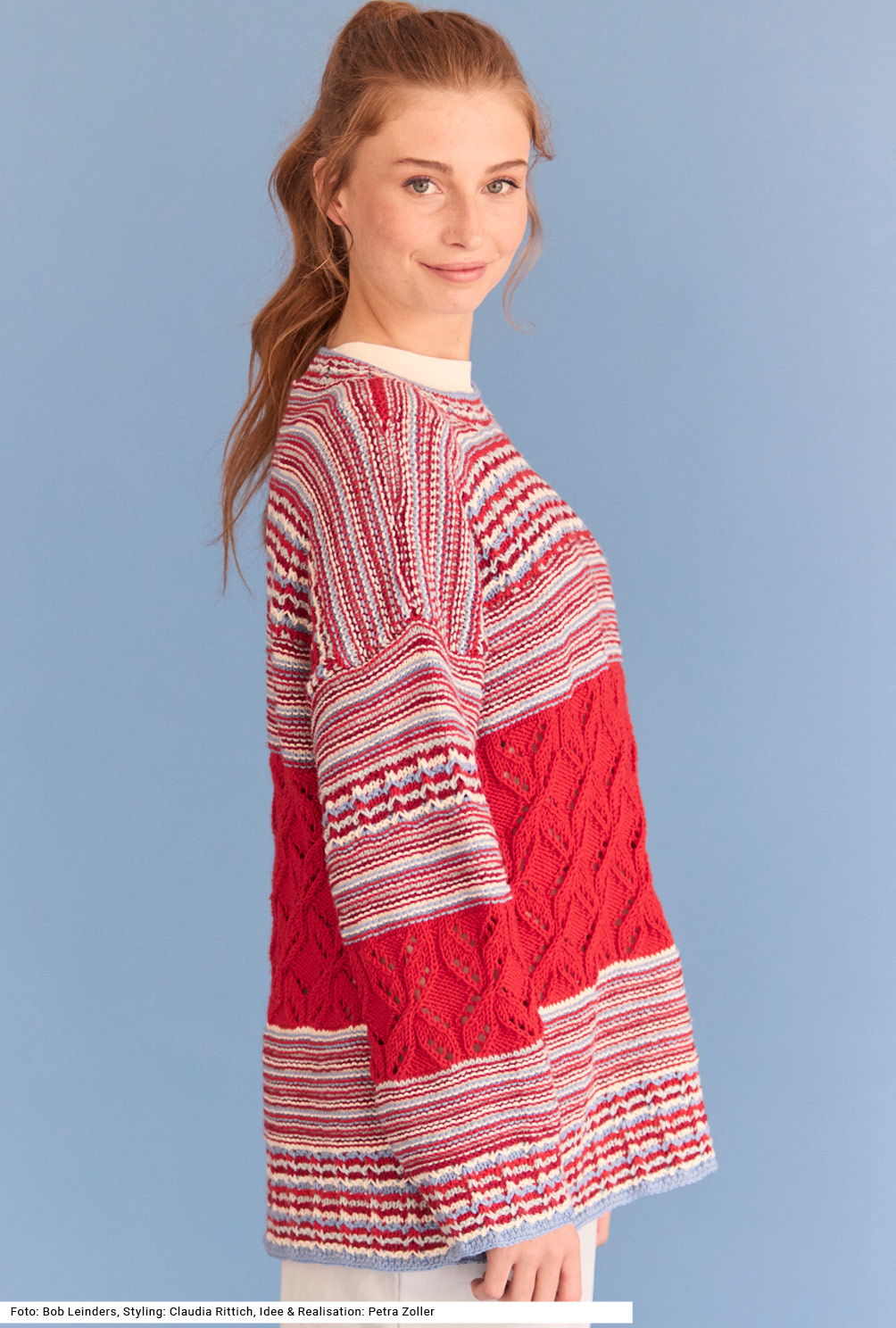 Modellansicht Bild 4: Pulli mit Ajour- und Hebemaschenmustern
