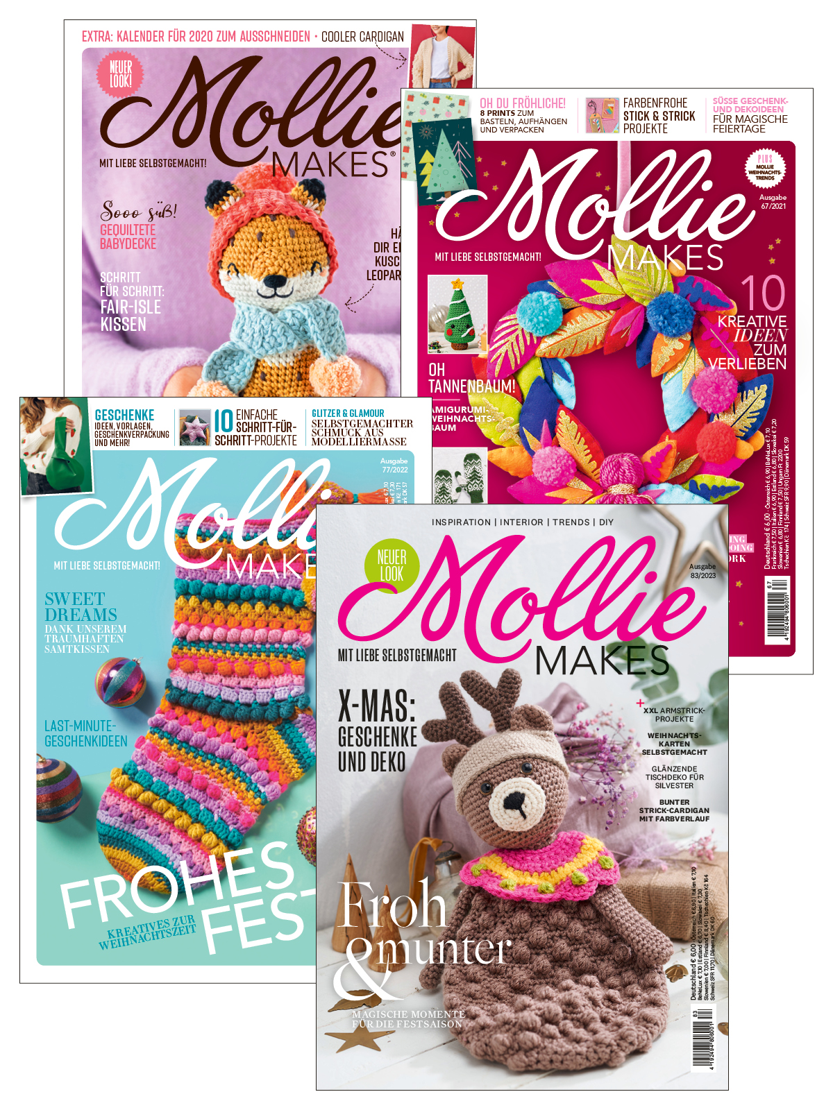Mollie Makes Winter/Weihnachts Bundle:MM83/23+MM47/19+MM67/21+MM77/22 Mollie Makes Winter/Weihnachts Bundle:MM83/23+MM47/19+MM67/21+MM77/22