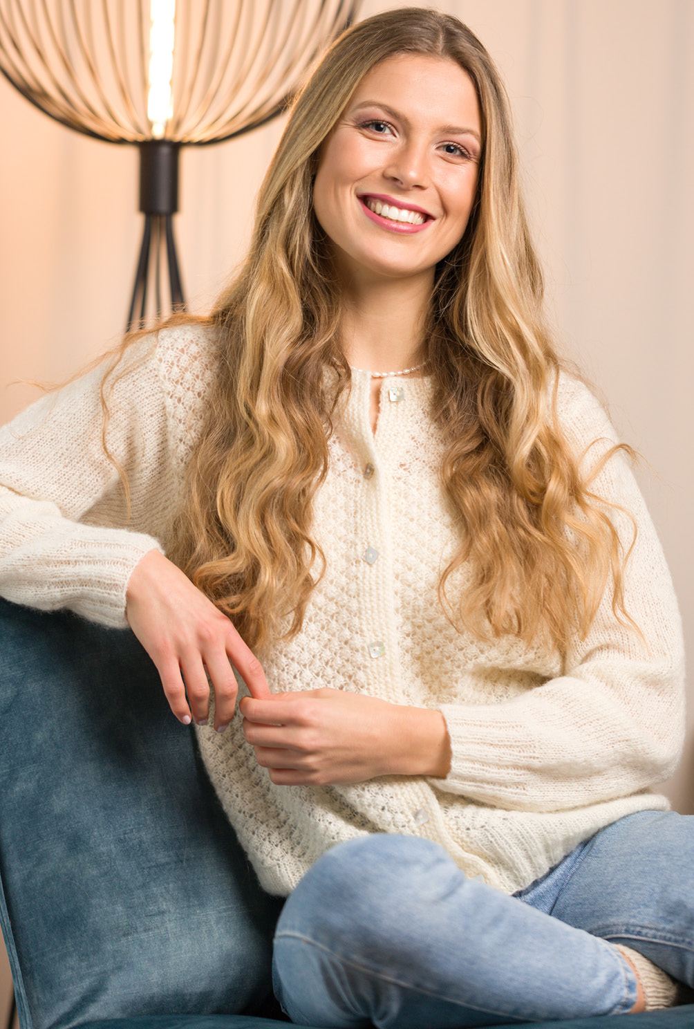 Rachel - Jacke mit Dornröschenmuster in Natur