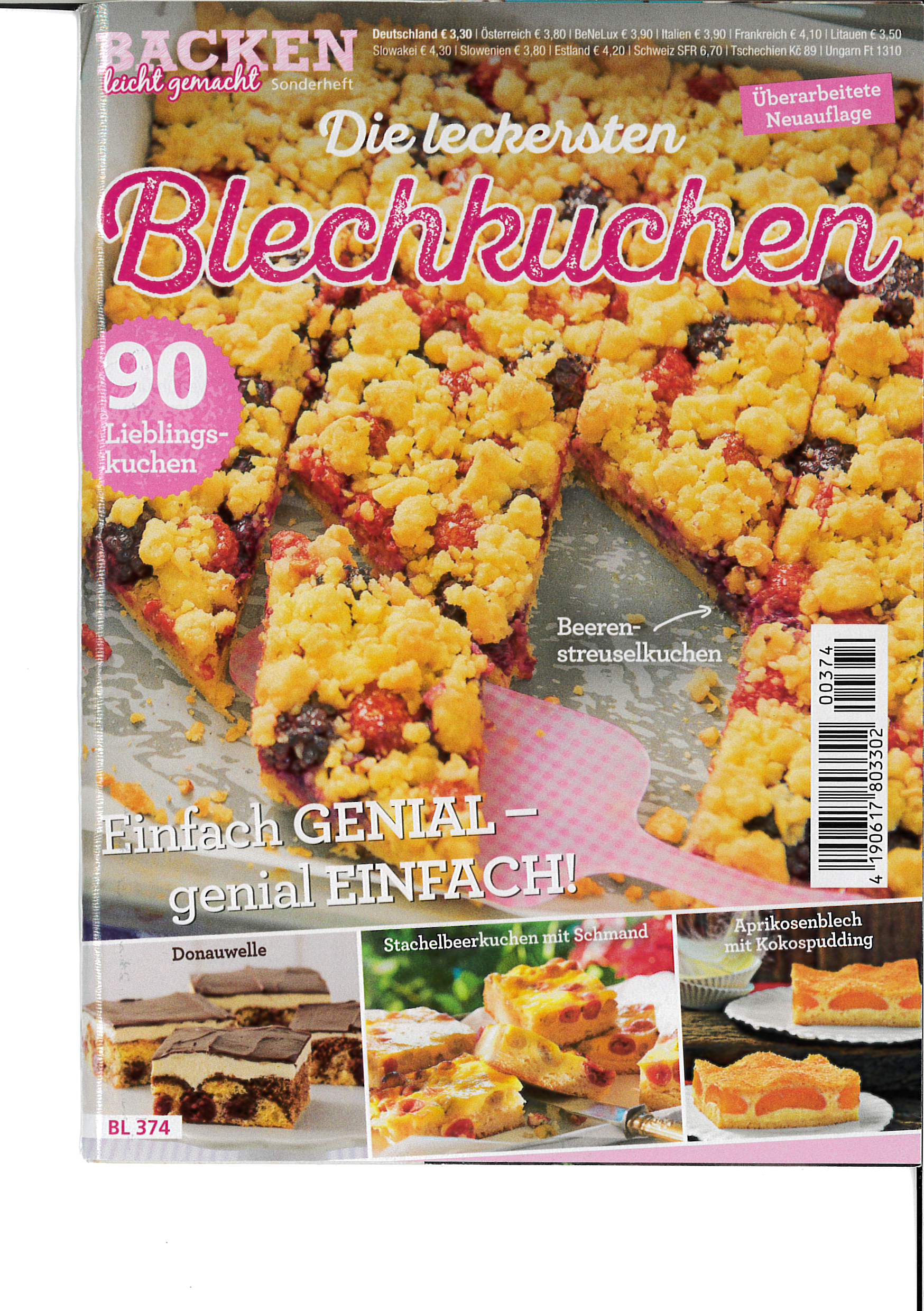 Backen leicht gemacht Sonderheft BL 374 -  Blechkuchen Magazin Produktbild: Backen leicht gemacht Sonderheft BL 374 - Einfach genial - genial einfach