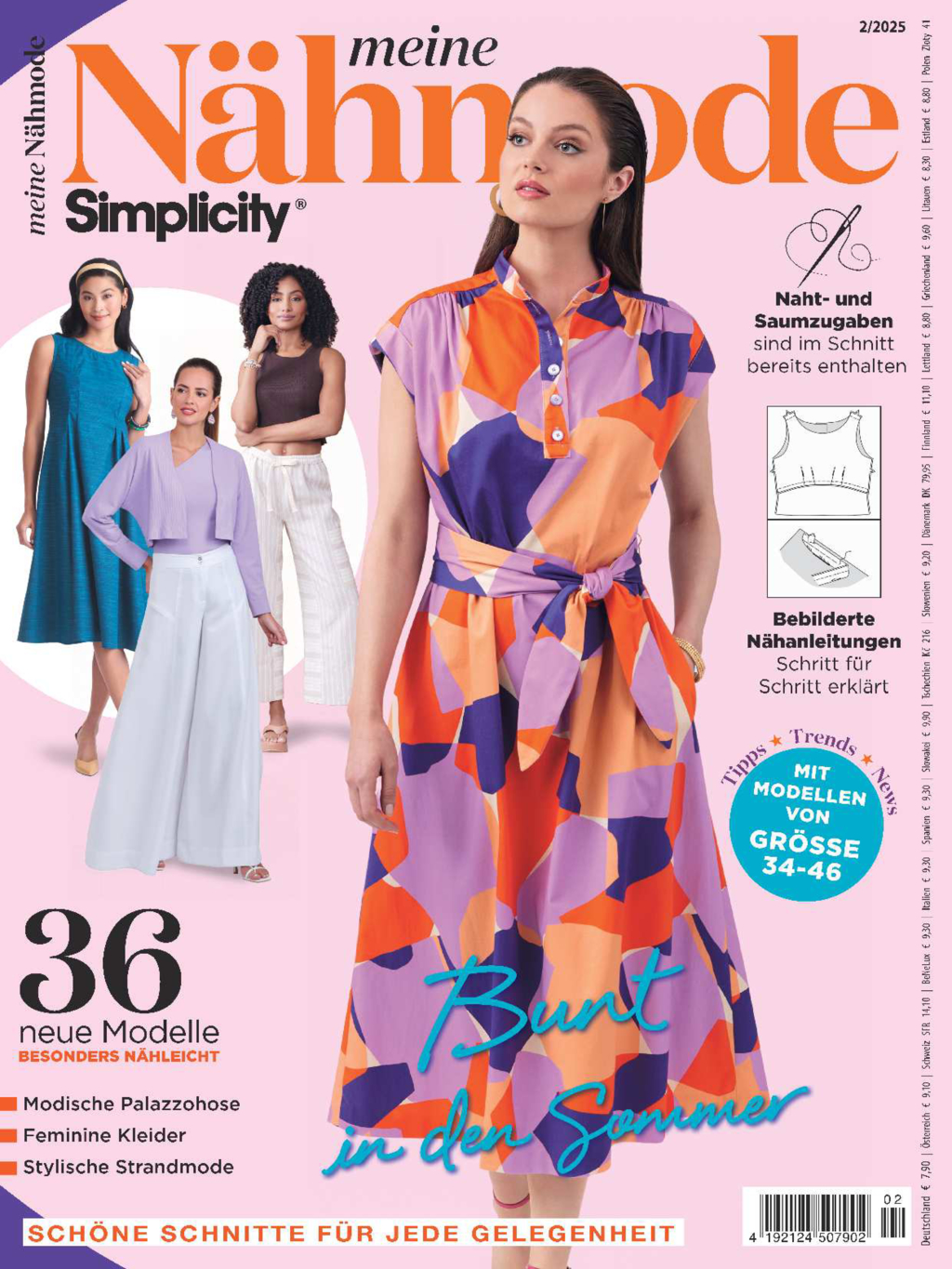 Meine Nähmode 02/2025 - Bunt in den Sommer Magazin Produktbild: Meine Nähmode 02/2025 - Bunt in den Sommer