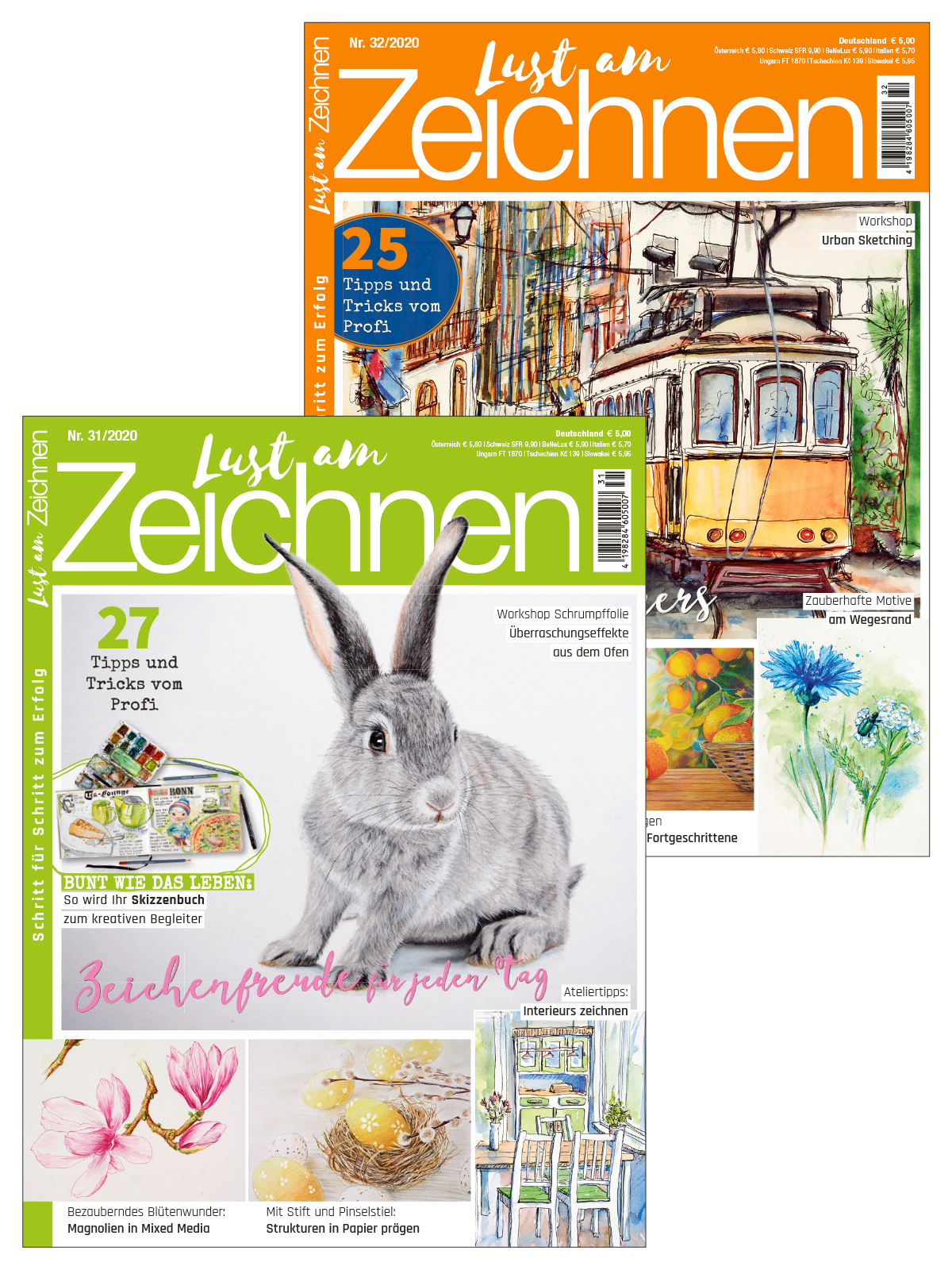 Magazin Produktbild: Doppelter Zeichnen-Spaß im Sparpaket - Lust am Zeichnen Nr. 31/2020 + 32/2020