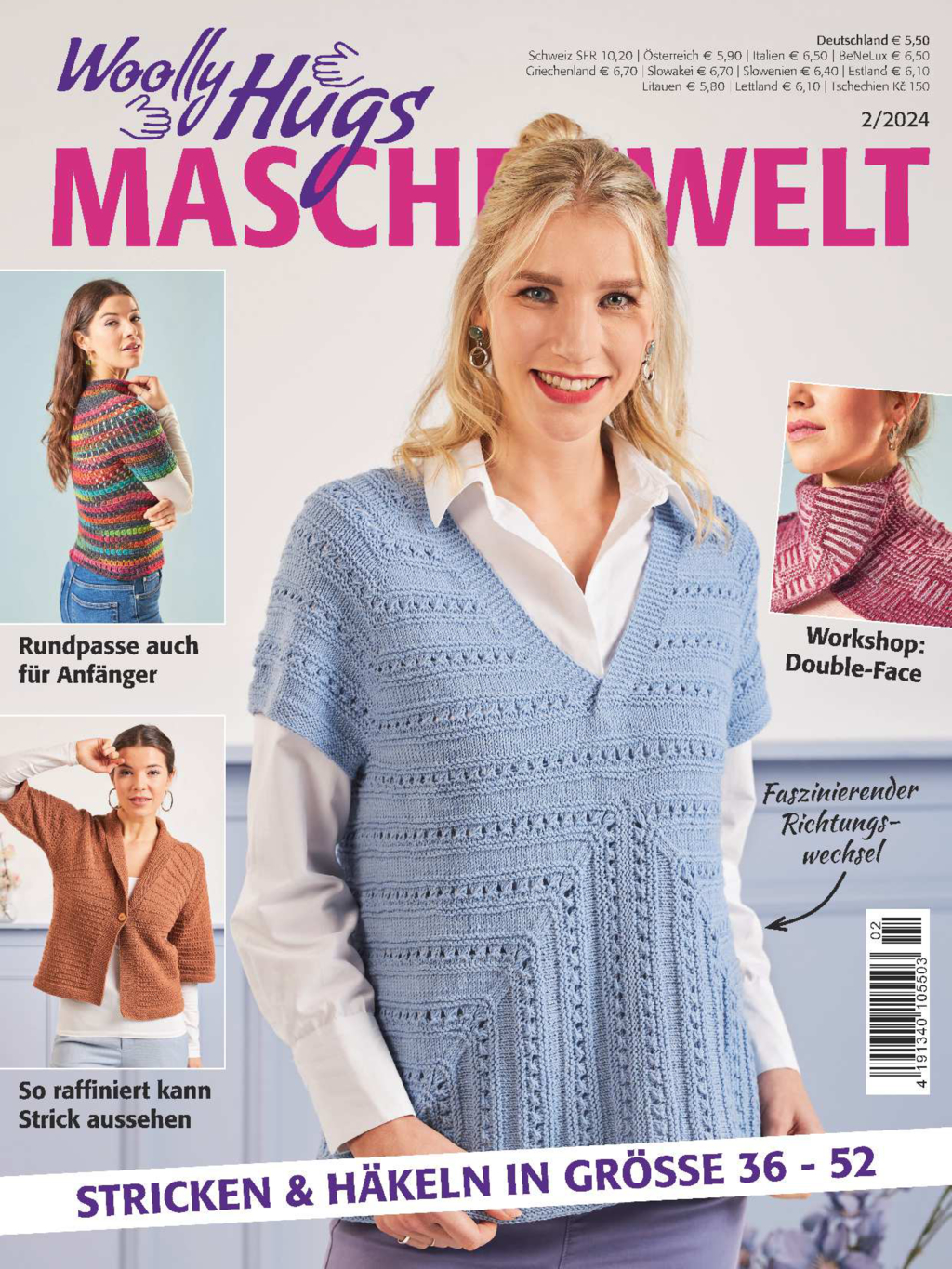 Woolly Hugs Maschenwelt Nr. 2/2024 - Stricken und Häkeln in Größe 36 - 52 Magazin Produktbild: Woolly Hugs Maschenwelt Nr. 2/2024 - Stricken und Häkeln in Größe 36 - 52
