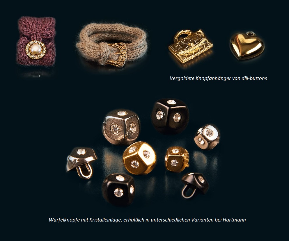 Vergoldete DIY-Knopfanhänger, glänzend; Würfelknöpfe mit Kristallen, Vielfalt an Designs.