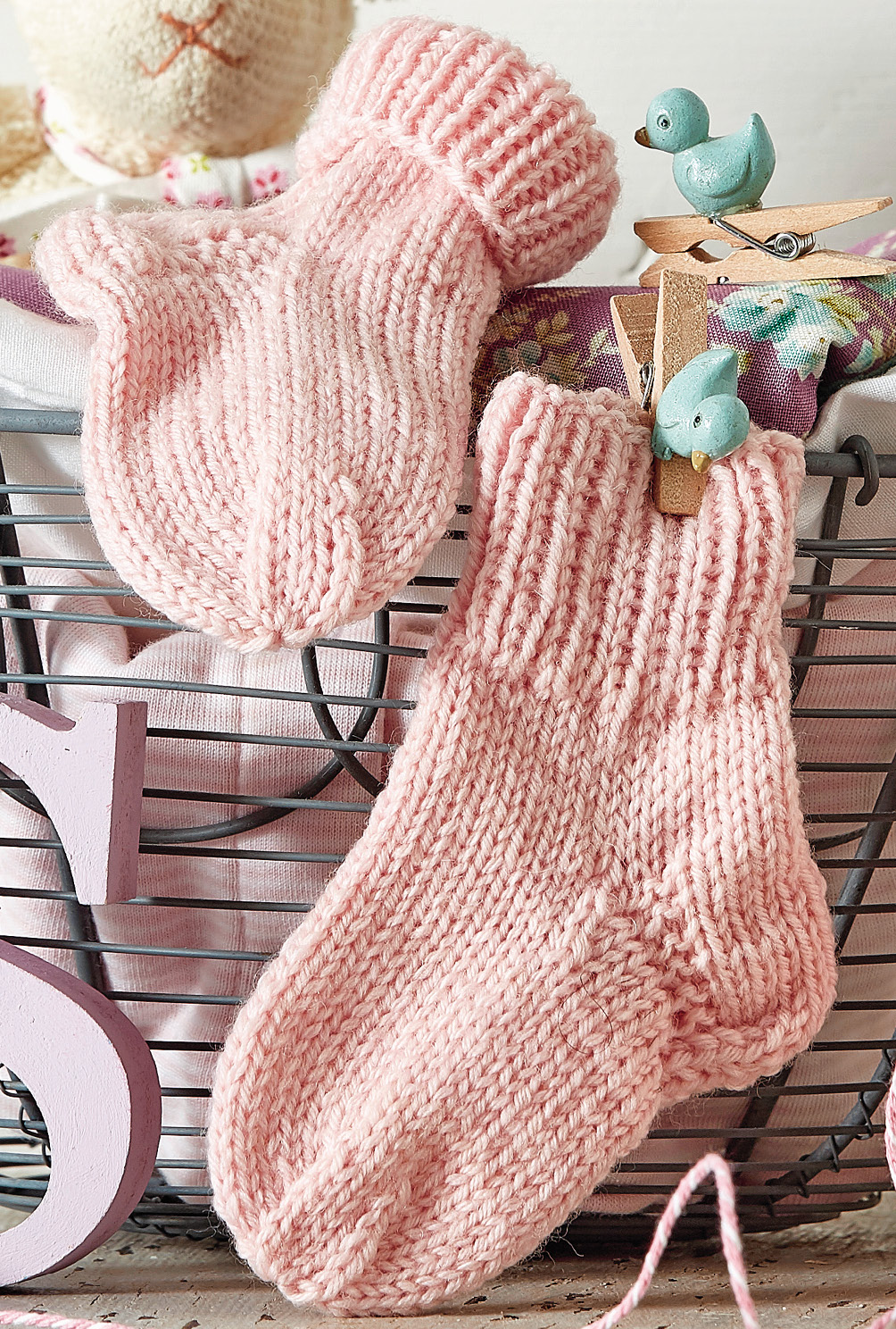 Babysöckchen in Rosa, Beige oder Grau