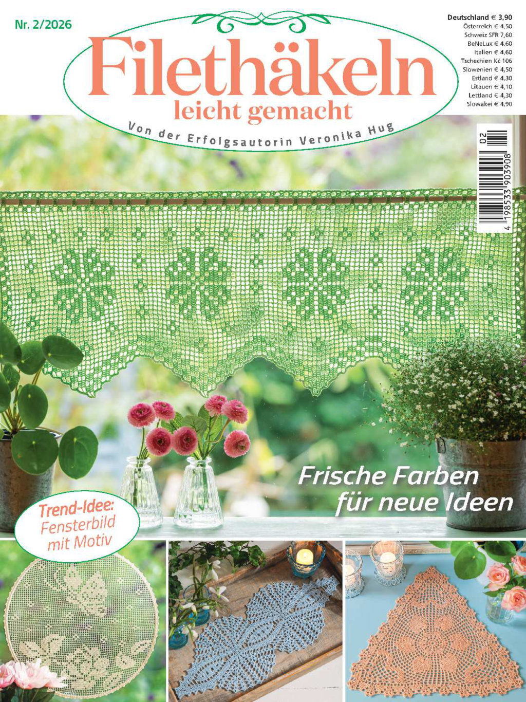 Magazin Produktbild: Filethäkeln leicht gemacht Nr. 2/2026 - Frische Farben für neue Ideen