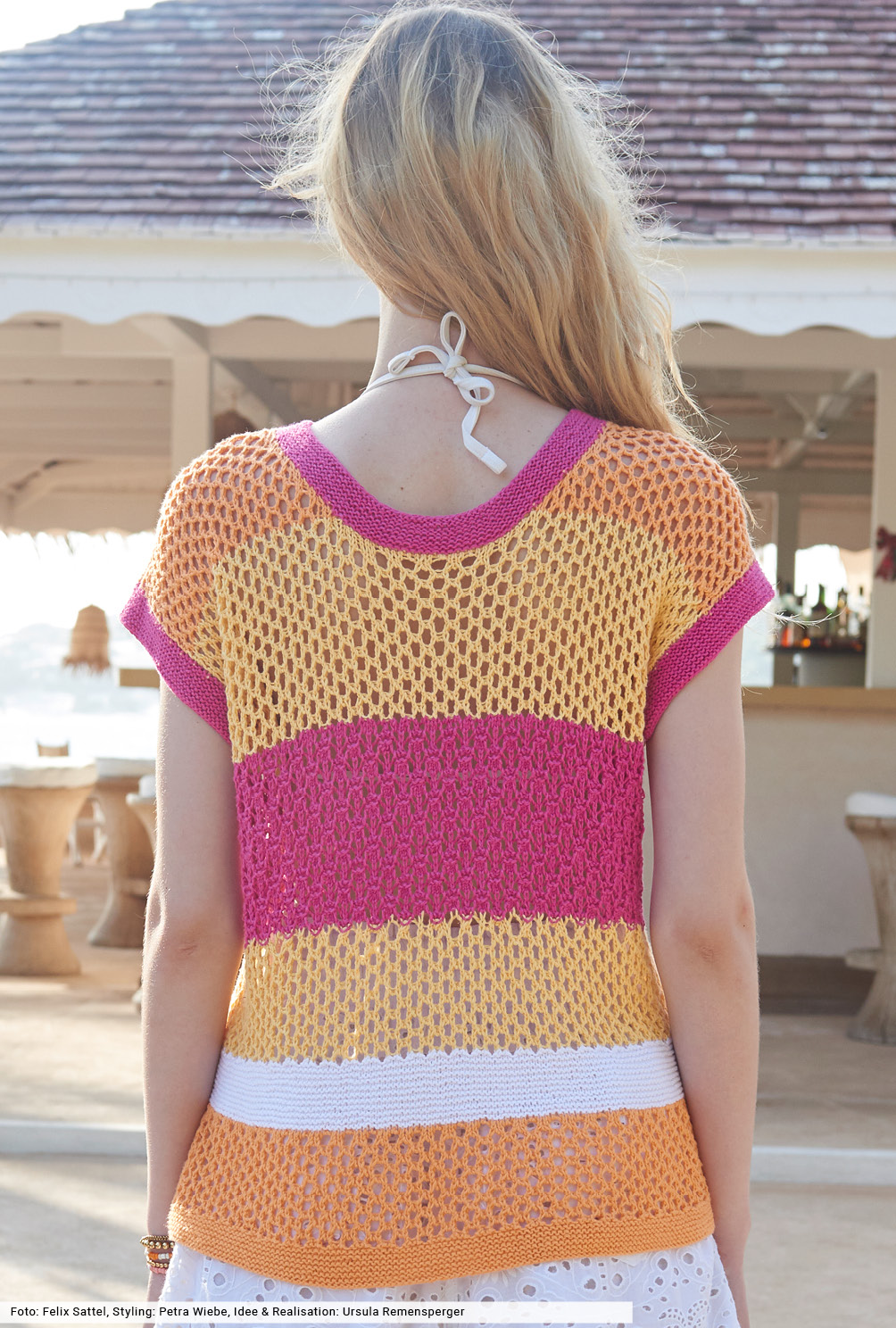 Modellansicht Bild 5: Gestreiftes Netzmuster-Shirt