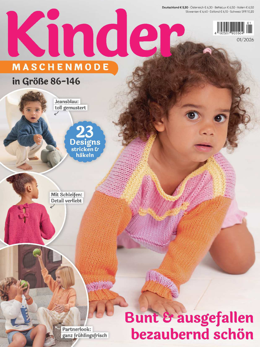 Magazin Produktbild: Kinder Maschenmode 1/2026 - Bunt & ausgefallen bezaubernd schön