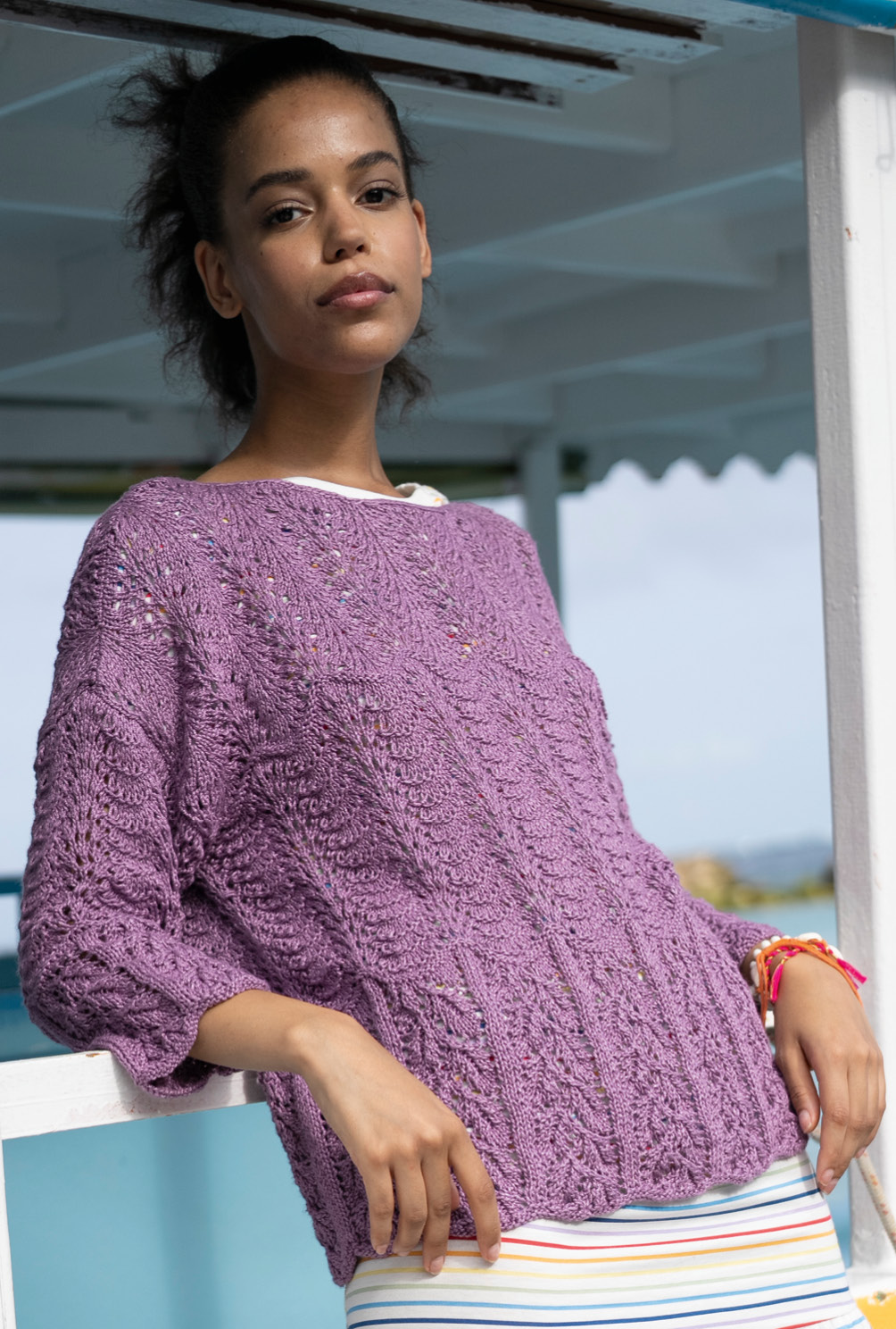 Mustermixpulli in Lavendel