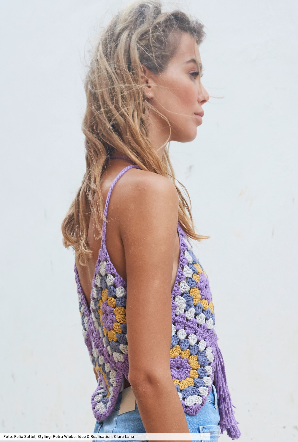 Modellansicht Bild 4: Gehäkeltes Top mit Fransen