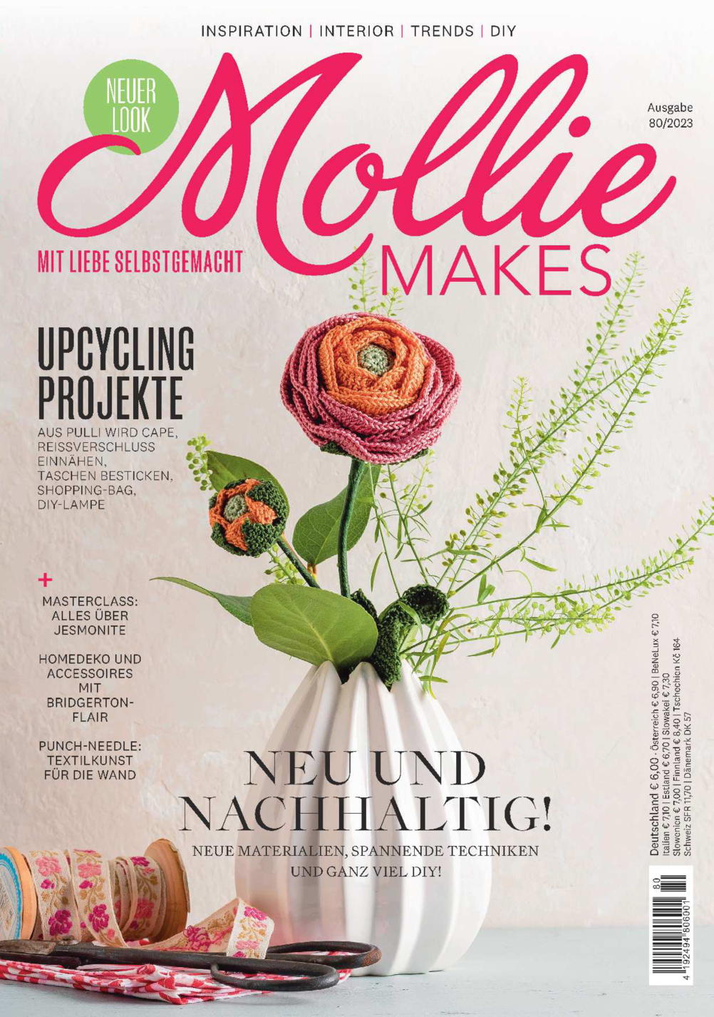 Bunte, handgemachte Texturblumen; DIY, nachhaltig, stilvolle Muster – echte Handwerkskunst.