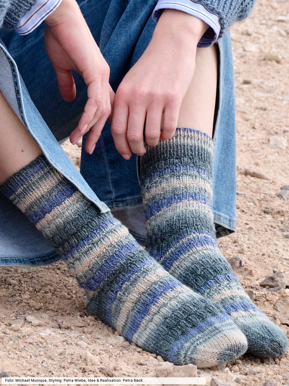 Modellansicht Bild 1: Socken mit Strukturmuster