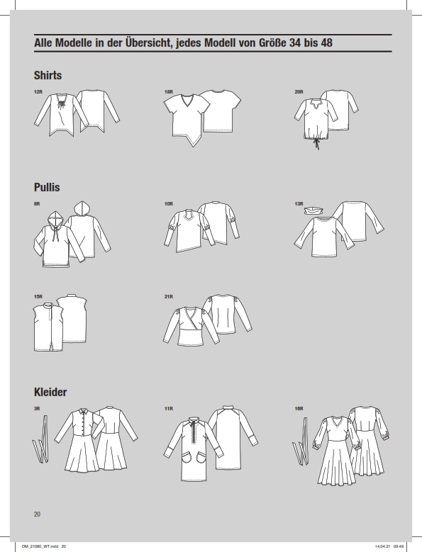 Stilvolle Shirts, Pullover und Kleider in unterschiedlichen Schnitten. Modisch, vielseitig, handgemacht.