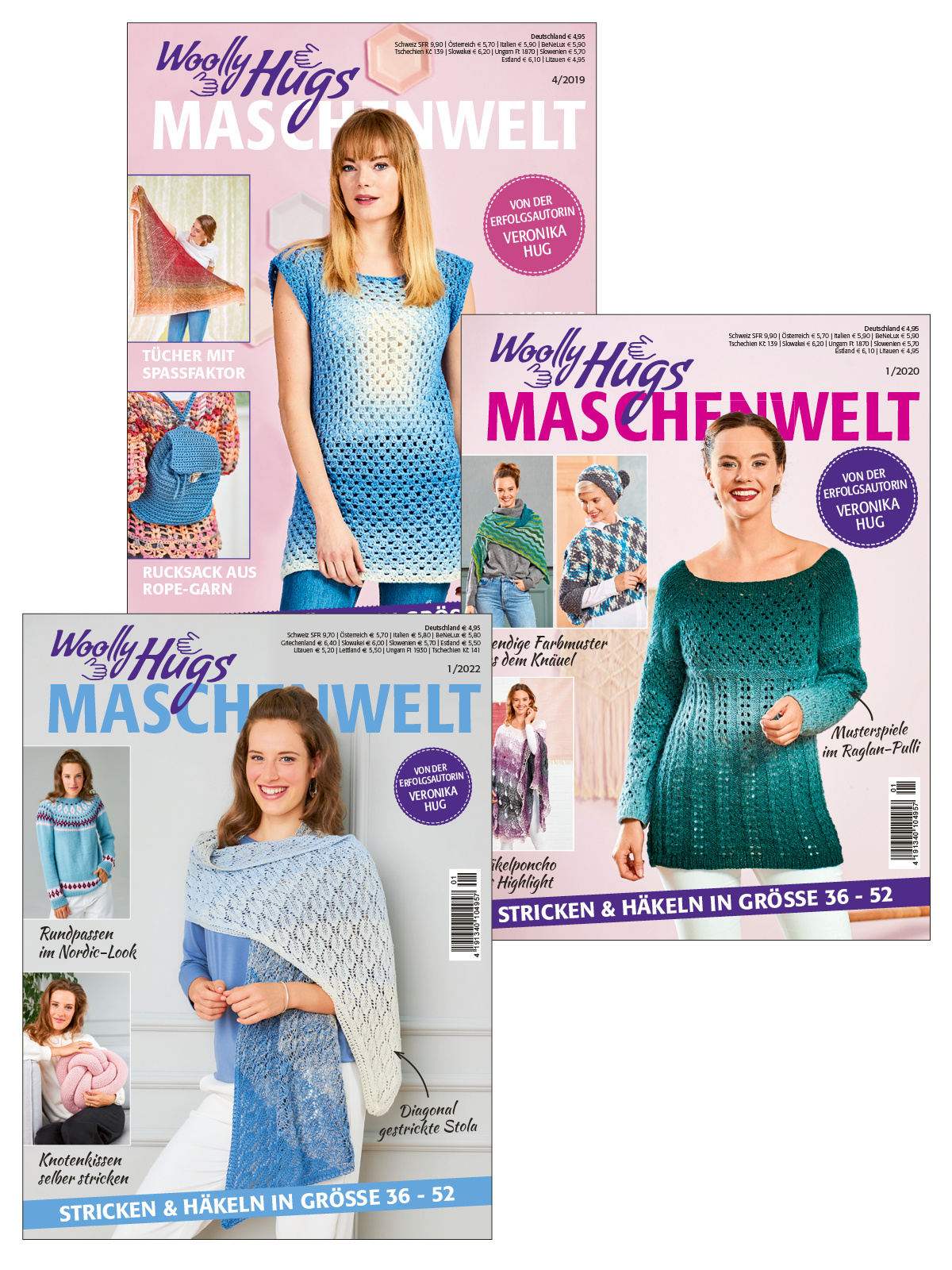 Strick- u. Häkel Bundle SuHB4/23: Woolly Hugs 19 004 + 20 001 + 22 001