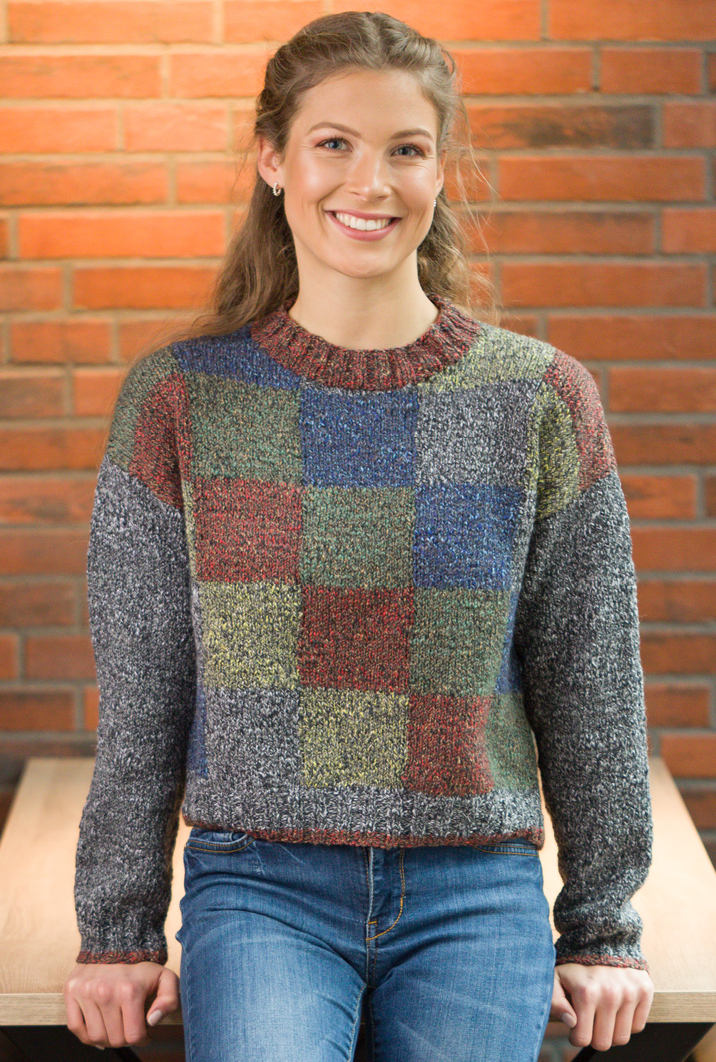 Carolin - Pullover mit Schachbrettmuster