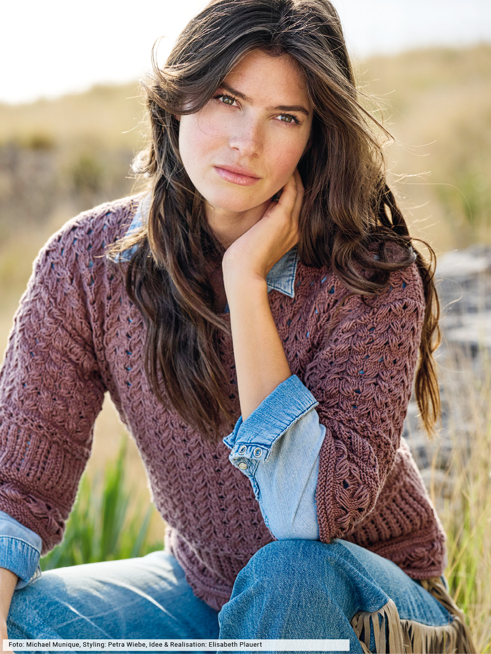 Modellansicht Bild 1: Pulli in Nougatbraun