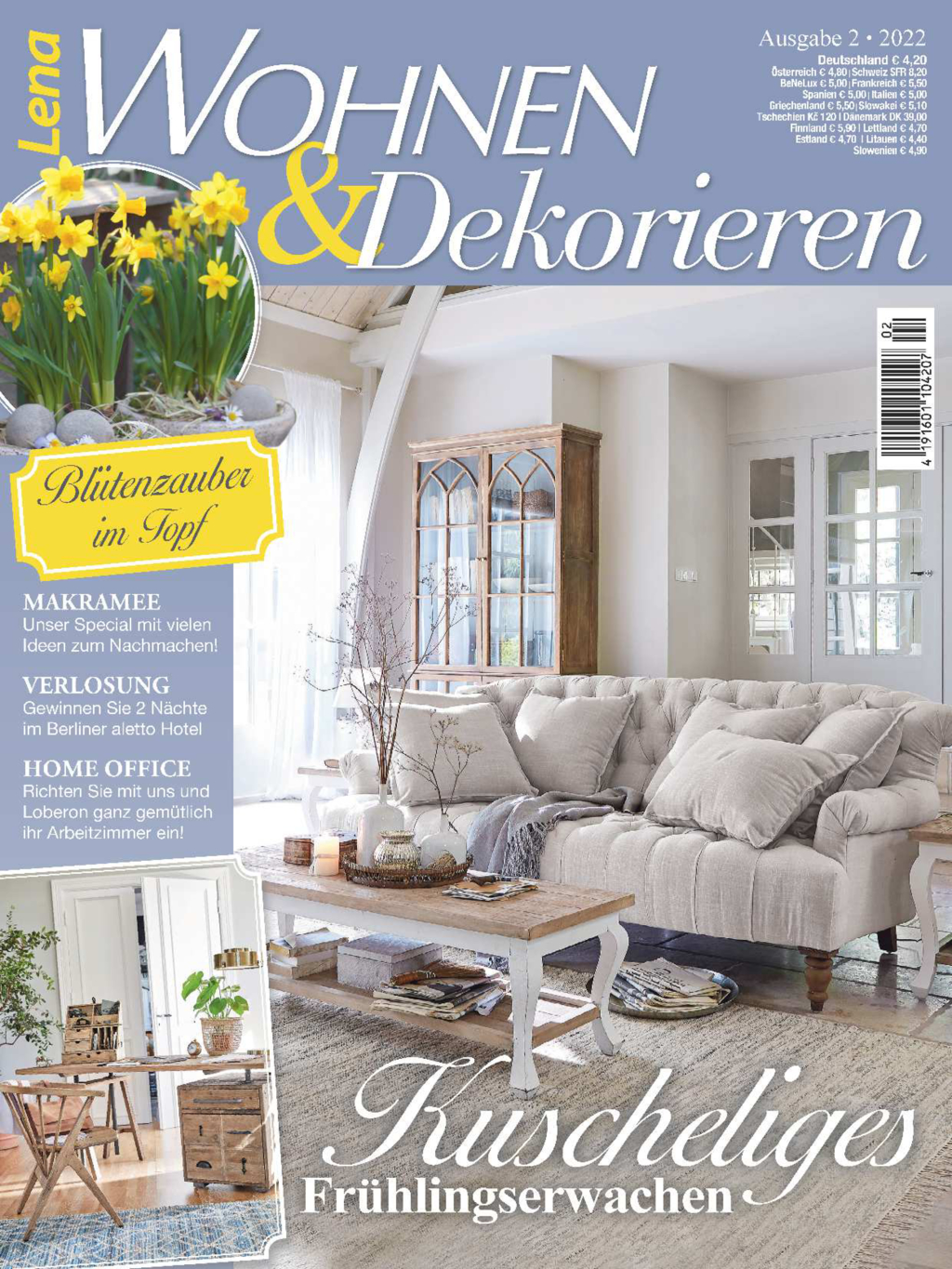 Magazin Produktbild: Lena Wohnen&Dekorieren Nr. 2/2022 - Kuscheliges Frühlingserwachen