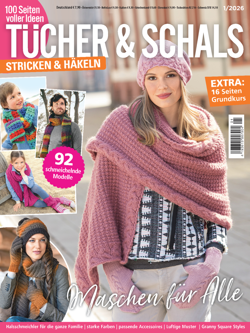 Magazin Produktbild: Hundert Seiten voller Ideen 1/2026 - Tücher & Schals