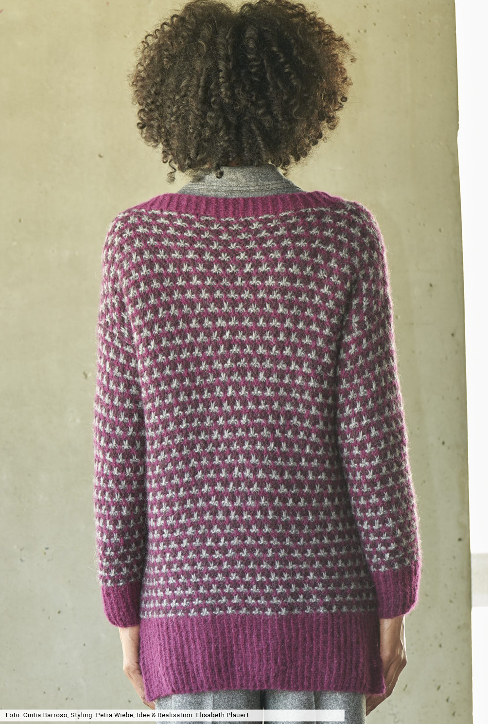 Modellansicht Bild 5: Jacke im Hebemaschen-Muster