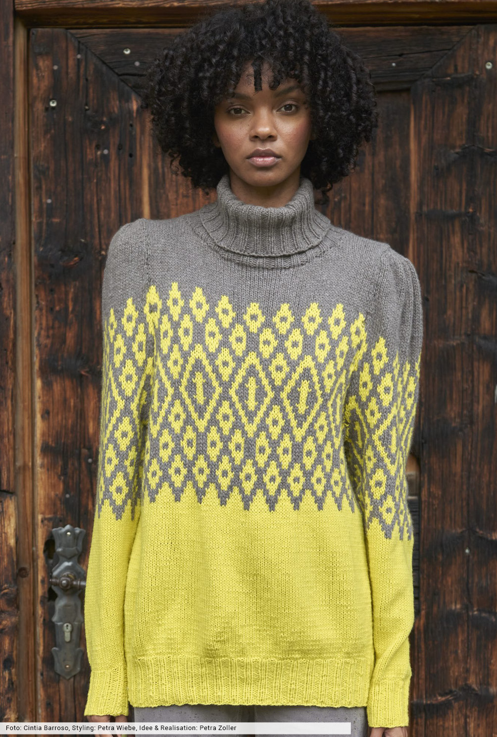 Modellansicht Bild 2: Pulli mit Jacquardpasse