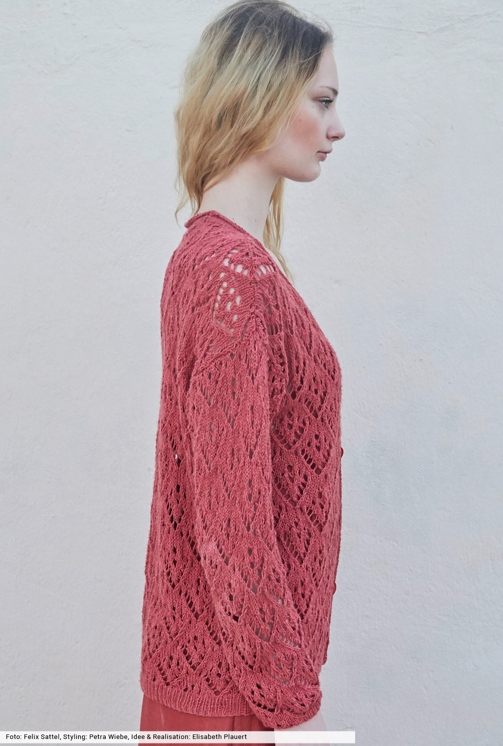 Modellansicht Bild 4: Jacke im Ajourmuster