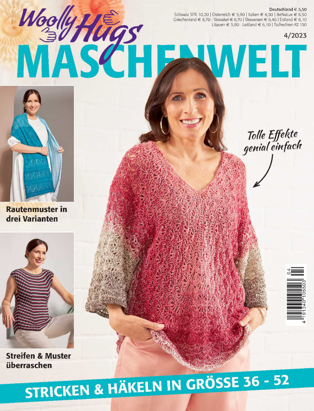 Magazin Produktbild: Woolly Hugs Maschenwelt Nr. 4/2023 - Stricken und Häkeln in Größe 36 - 52