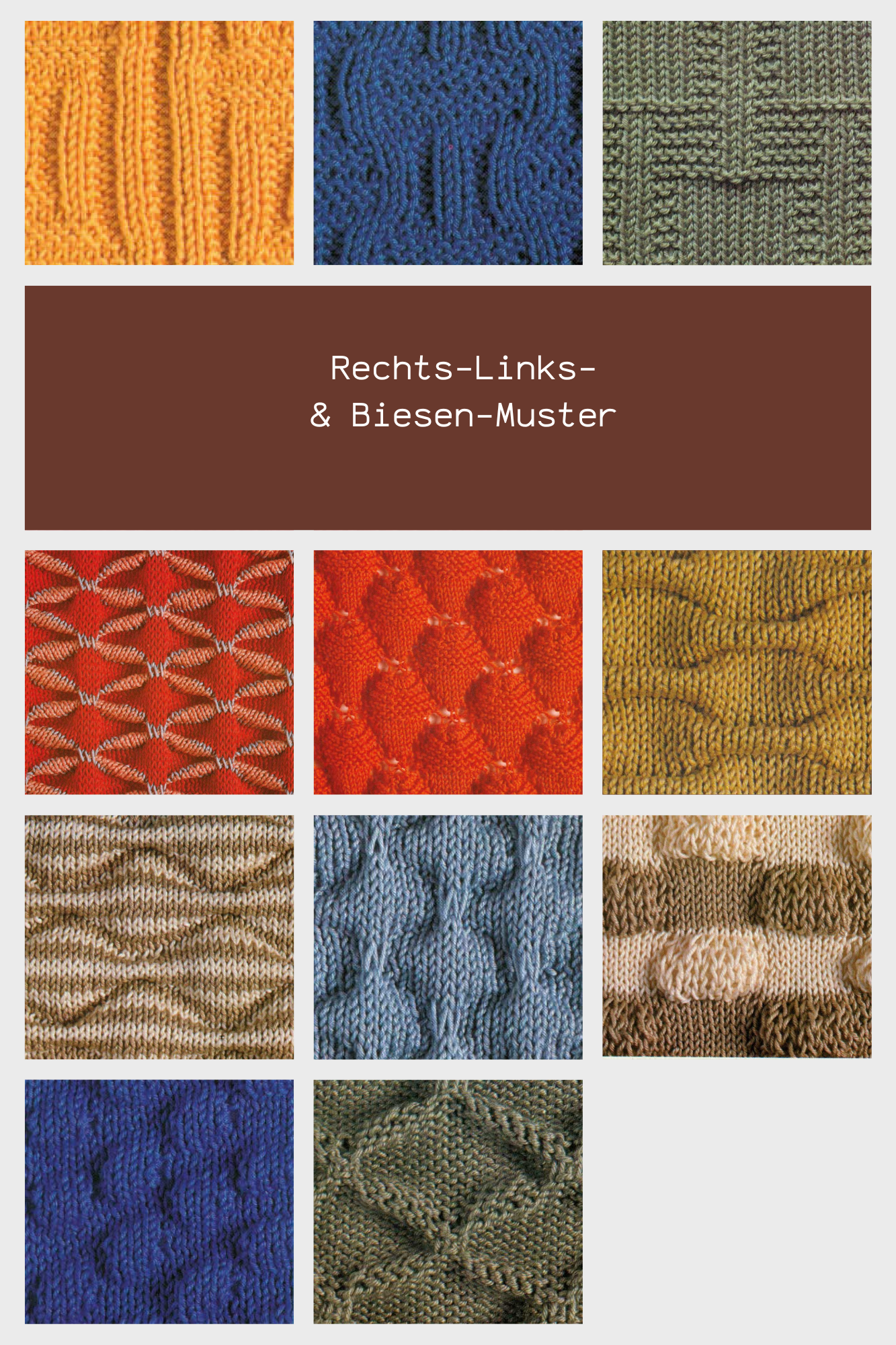 Bunte Strickmuster in Orange, Blau, Grün. Komplexe Sticktechniken. DIY-Mode, handgefertigt.