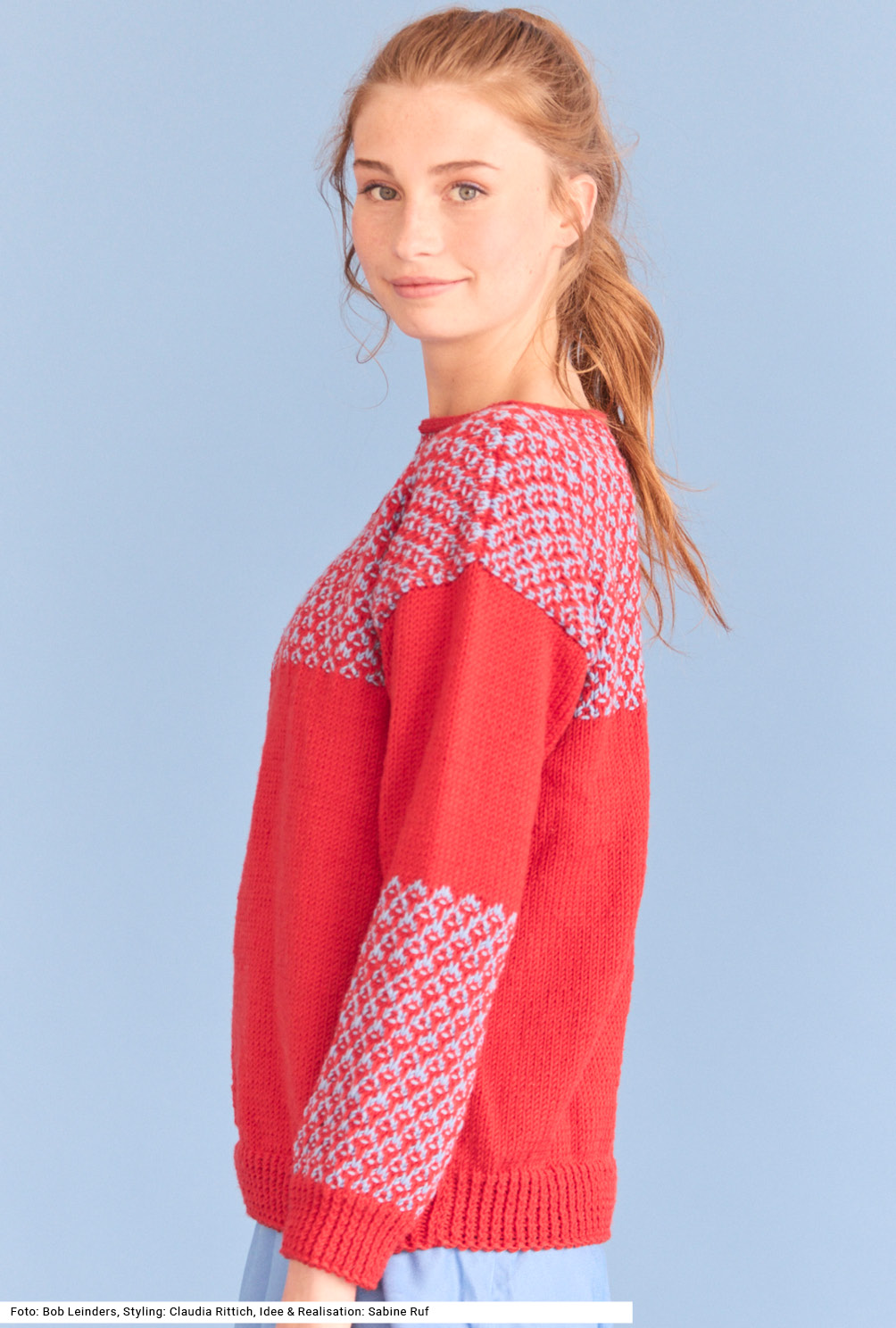 Modellansicht Bild 3: Pullover mit Hebemaschenmuster